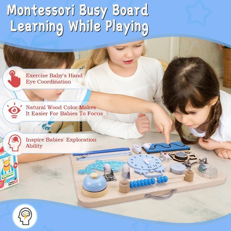 Tablero Ocupado Montessori 15 en 1 de Madera - 1.70 kg