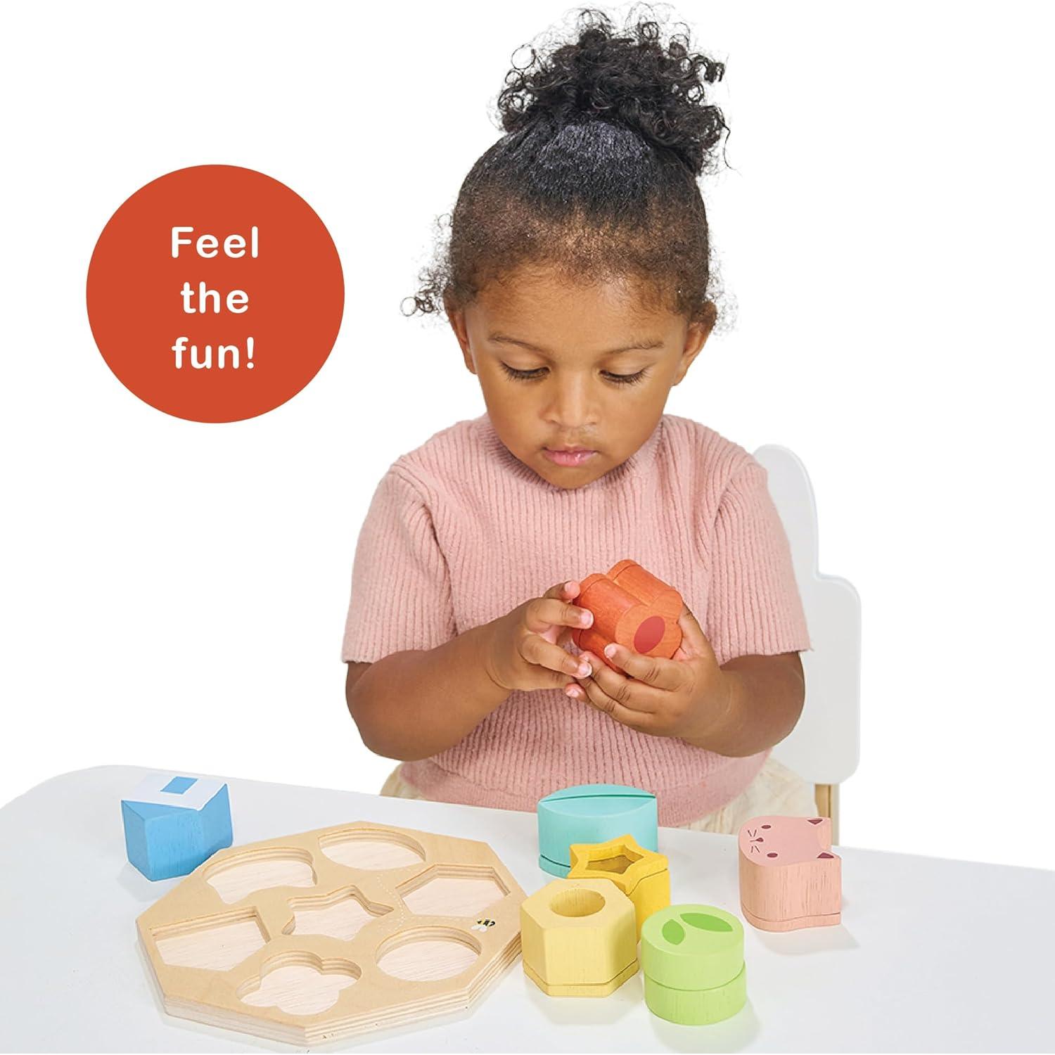 Bandeja de Actividad Sensorial Mentari - 7 Piezas de Madera - 18x18 cm