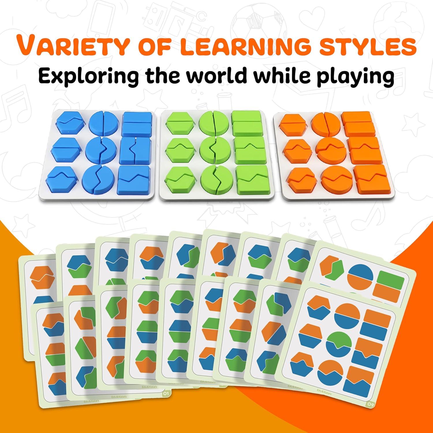 Juego de Emparejamiento de Formas Edu&Kate - Montessori 54 Piezas