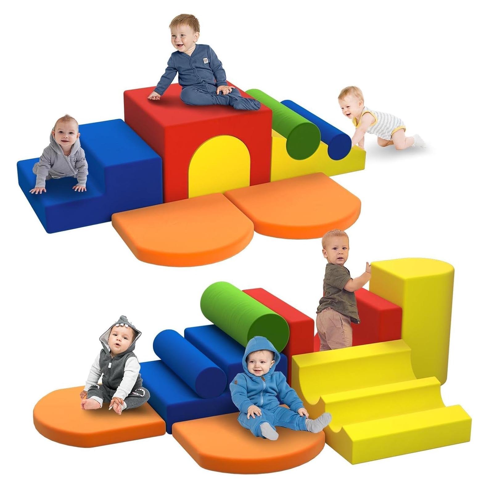 Set de Escalada de Espuma Colorida 8 Piezas para Niños 1-3 Años