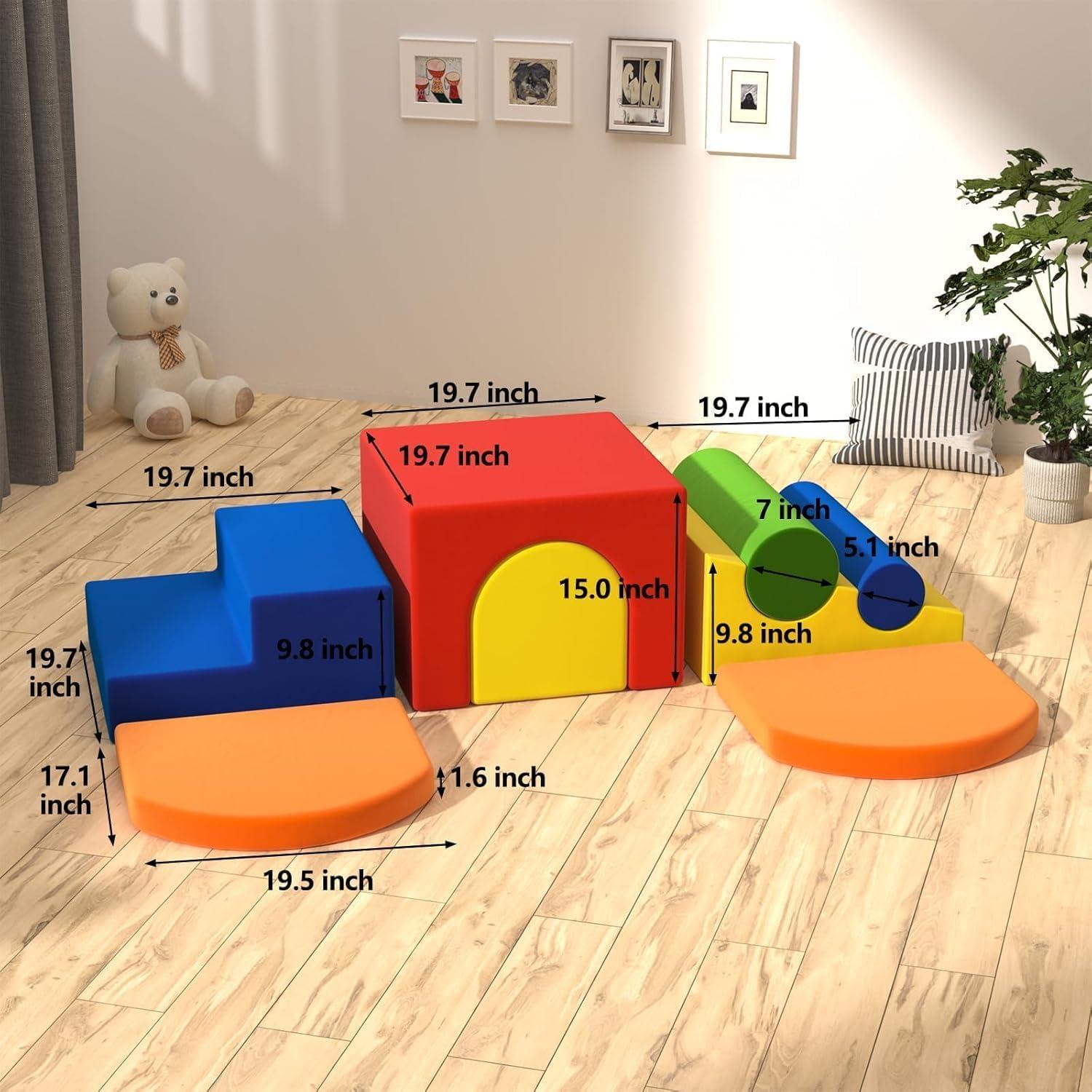 Set de Escalada de Espuma Colorida 8 Piezas para Niños 1-3 Años