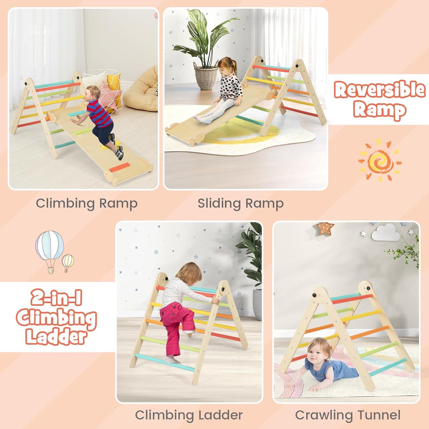 Escalador Triangular Plegable Costzon 4 en 1 para Niños