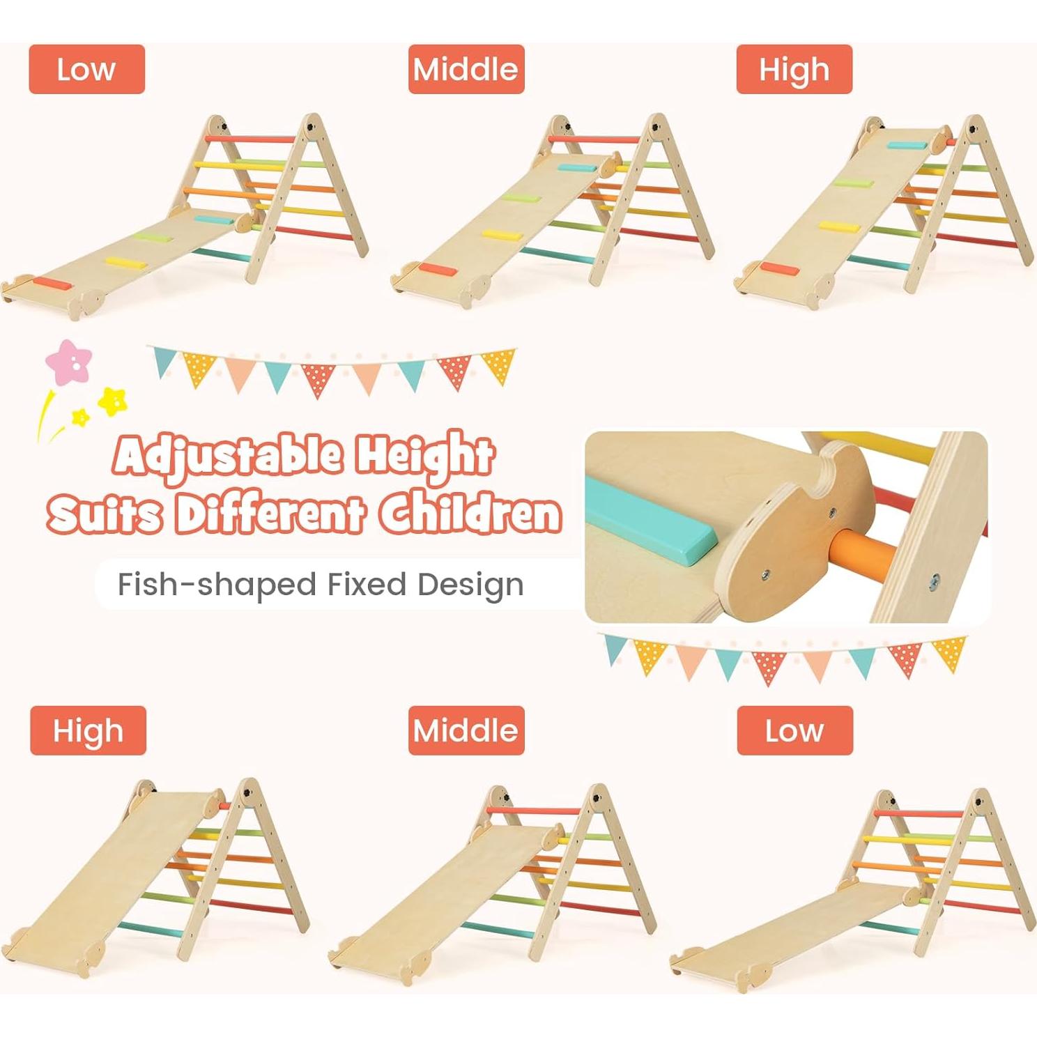 Escalador Triangular Plegable Costzon 4 en 1 para Niños