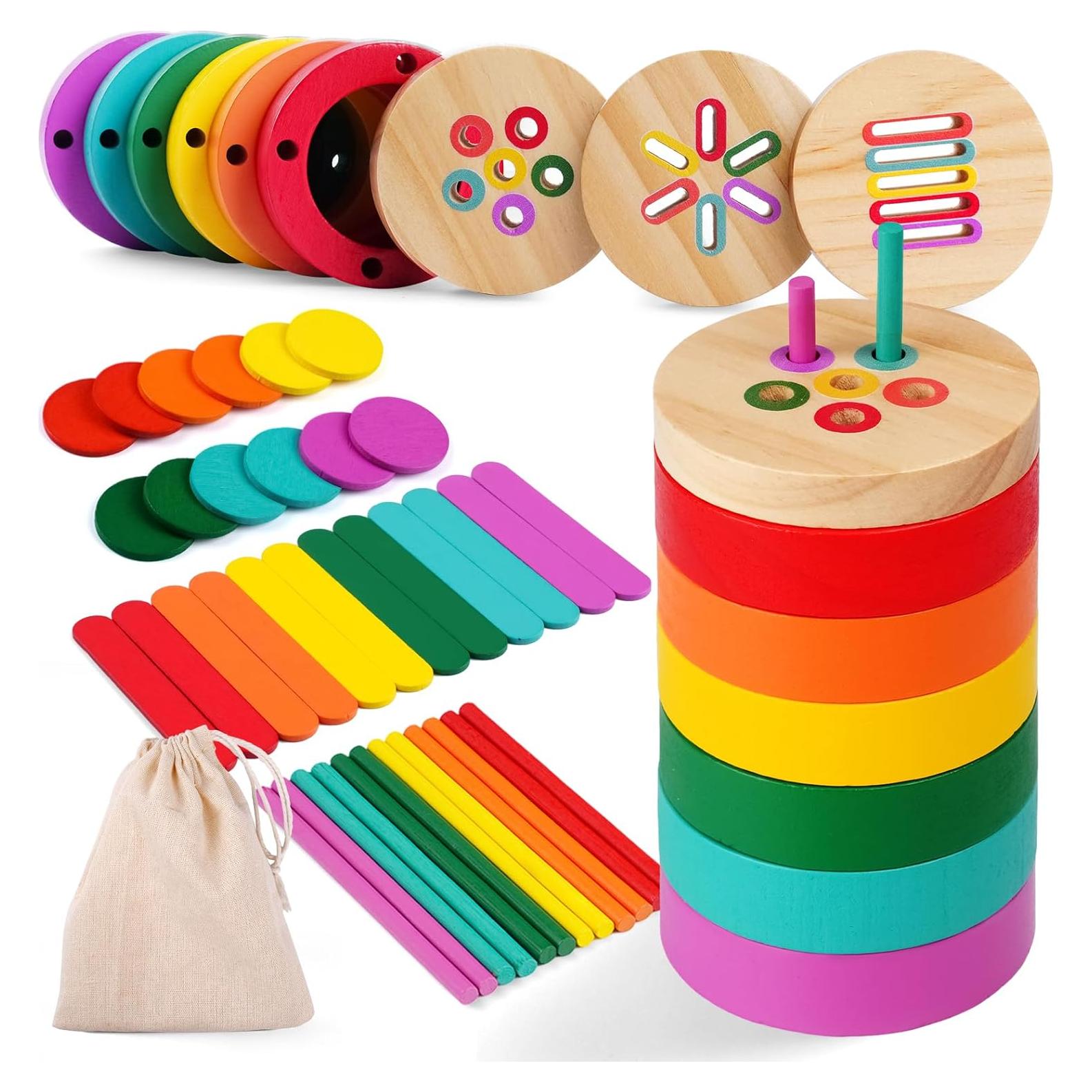 Juguete Montessori 4 en 1 SYU Madera Clasificación Colores