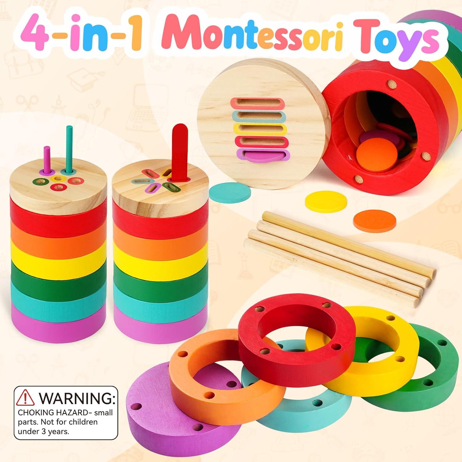 Juguete Montessori 4 en 1 SYU Madera Clasificación Colores