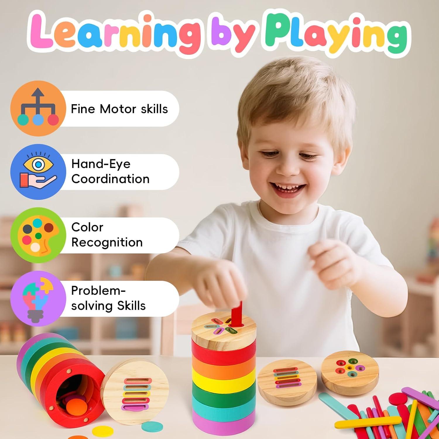 Juguete Montessori 4 en 1 SYU Madera Clasificación Colores