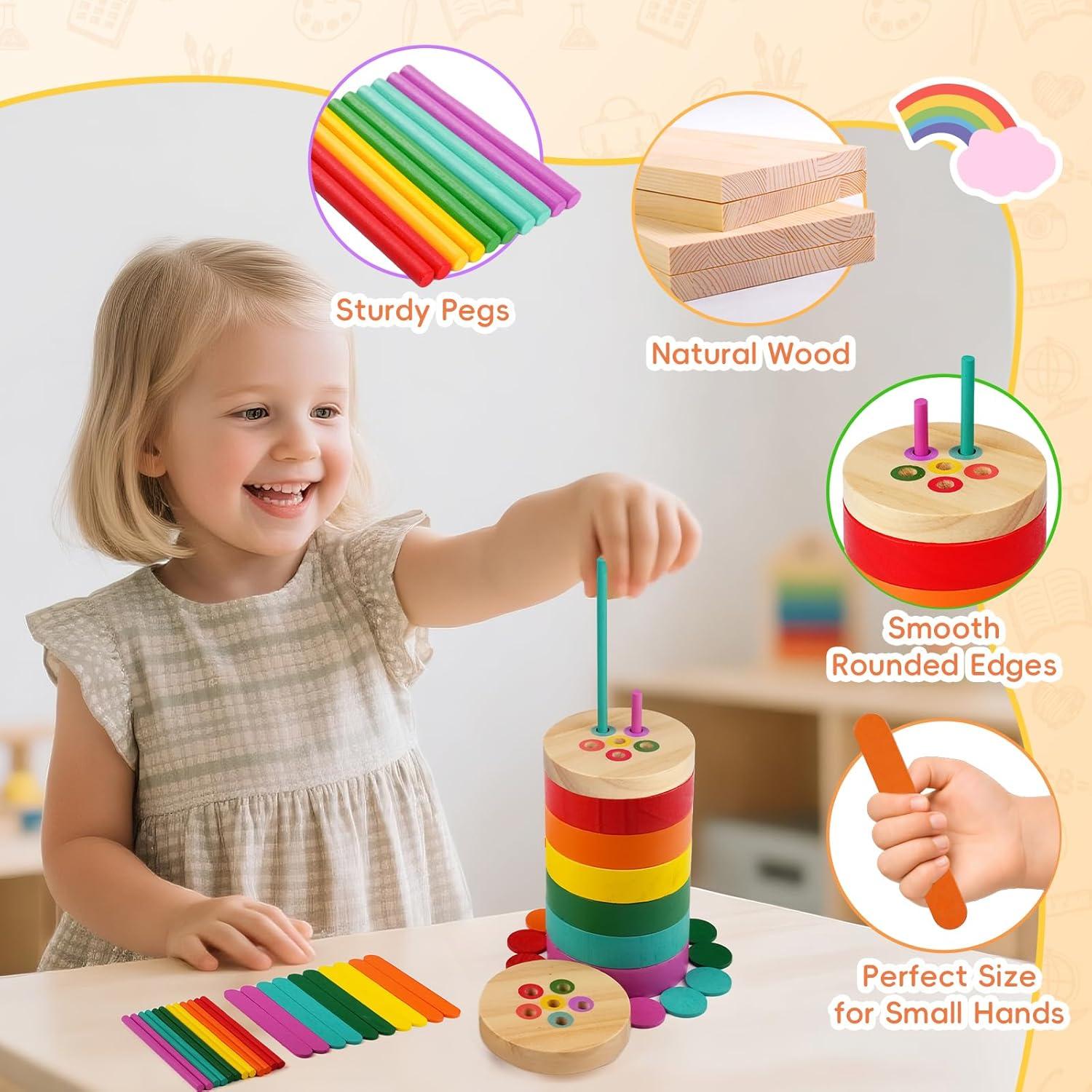 Juguete Montessori 4 en 1 SYU Madera Clasificación Colores