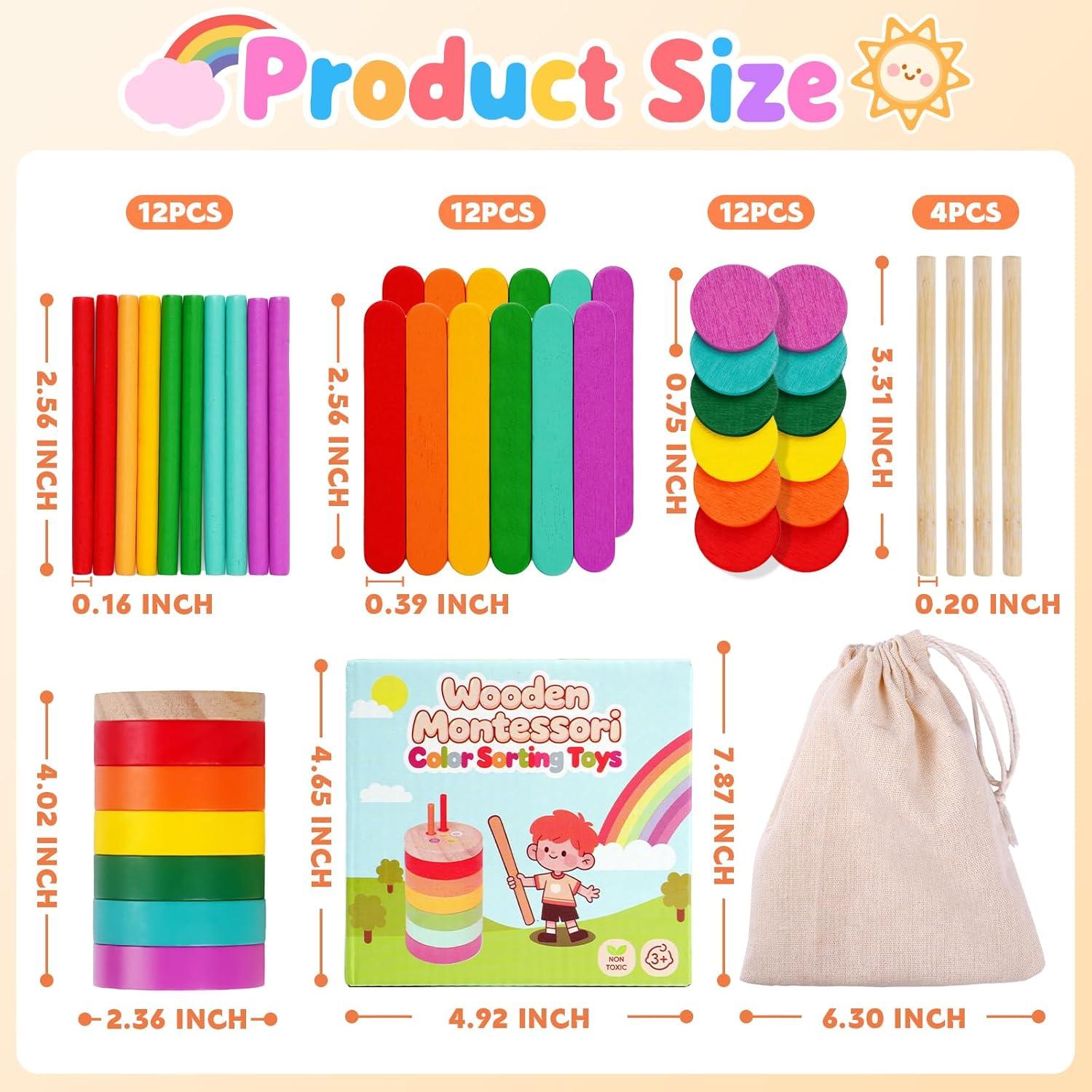 Juguete Montessori 4 en 1 SYU Madera Clasificación Colores