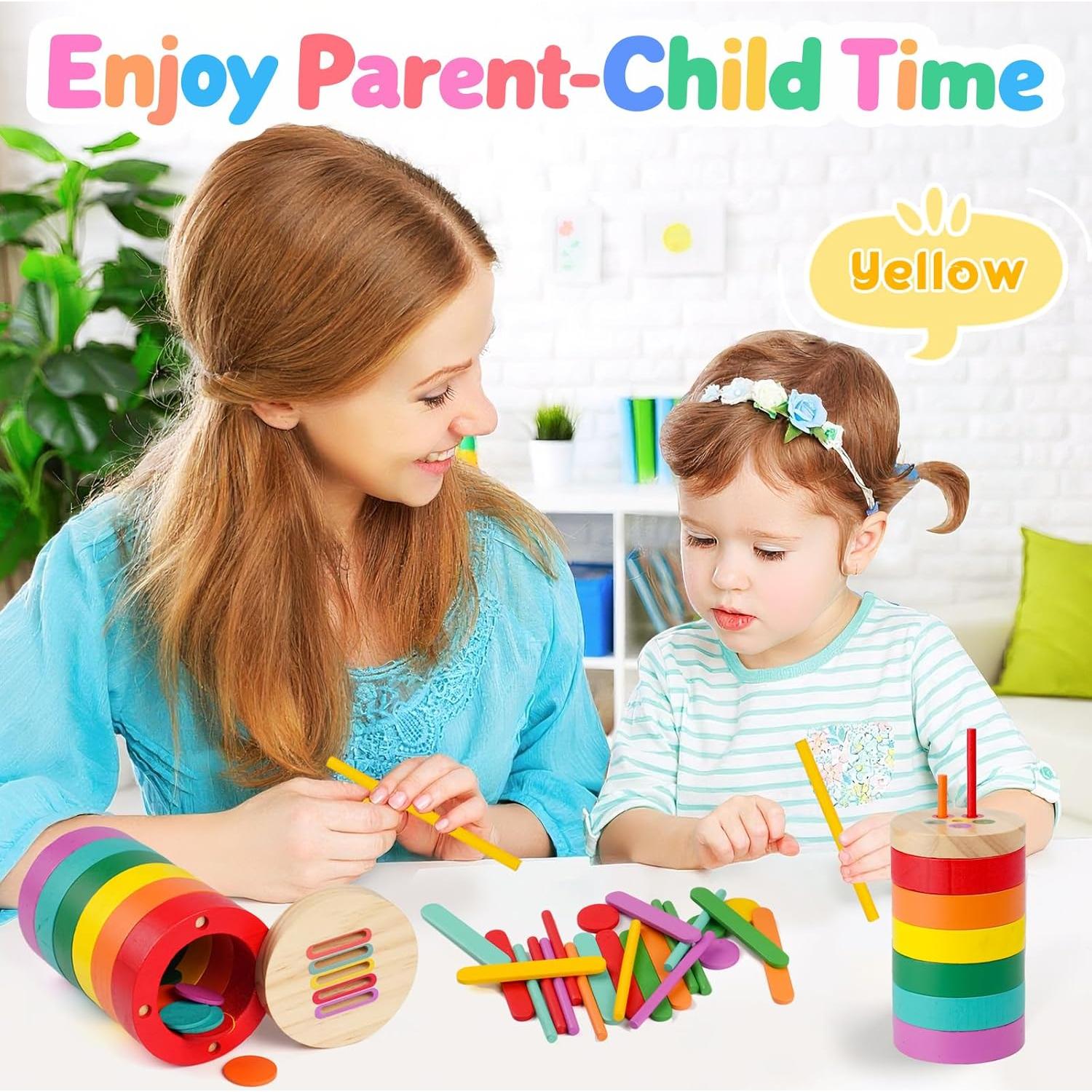 Juguete Montessori 4 en 1 SYU Madera Clasificación Colores