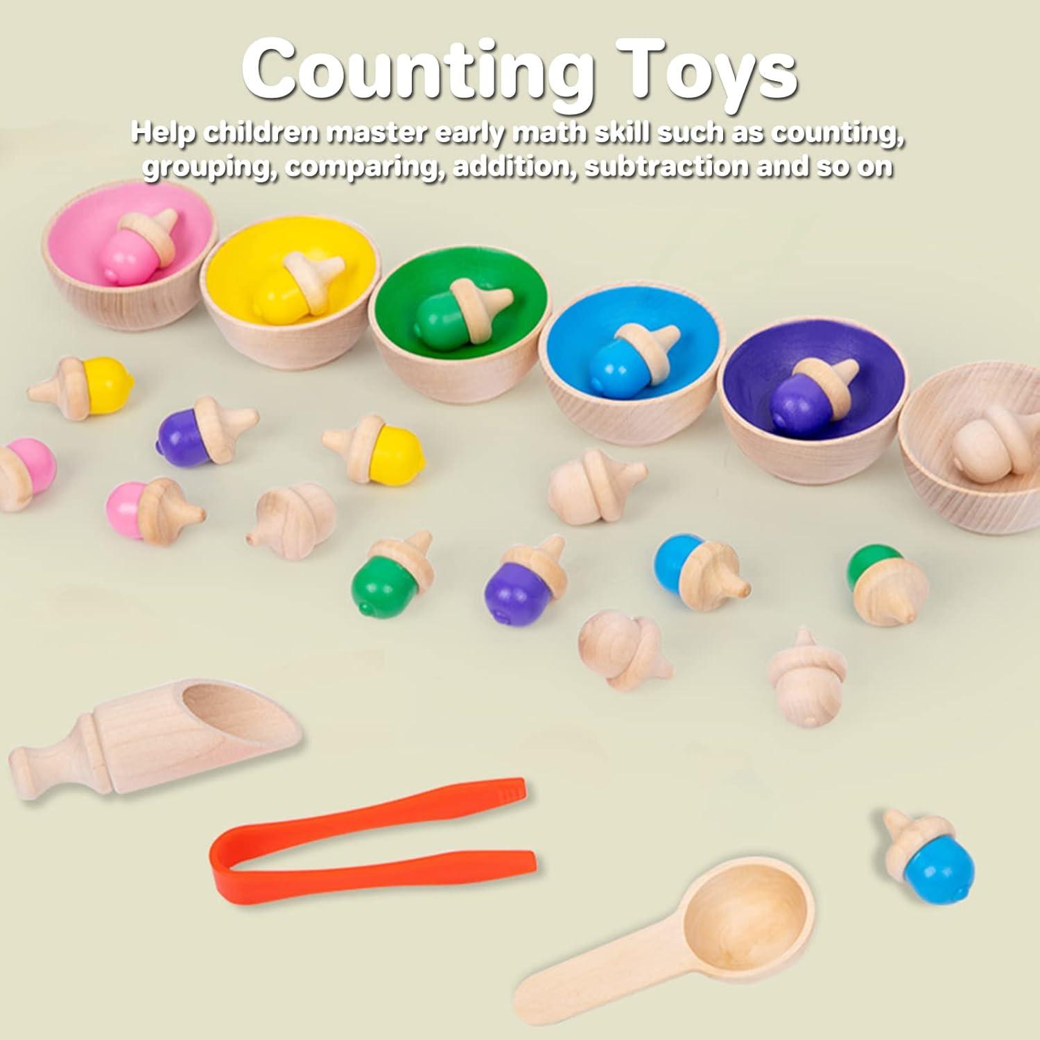 Juguete de Clasificación Montessori Biottro - 20 Piezas de Madera