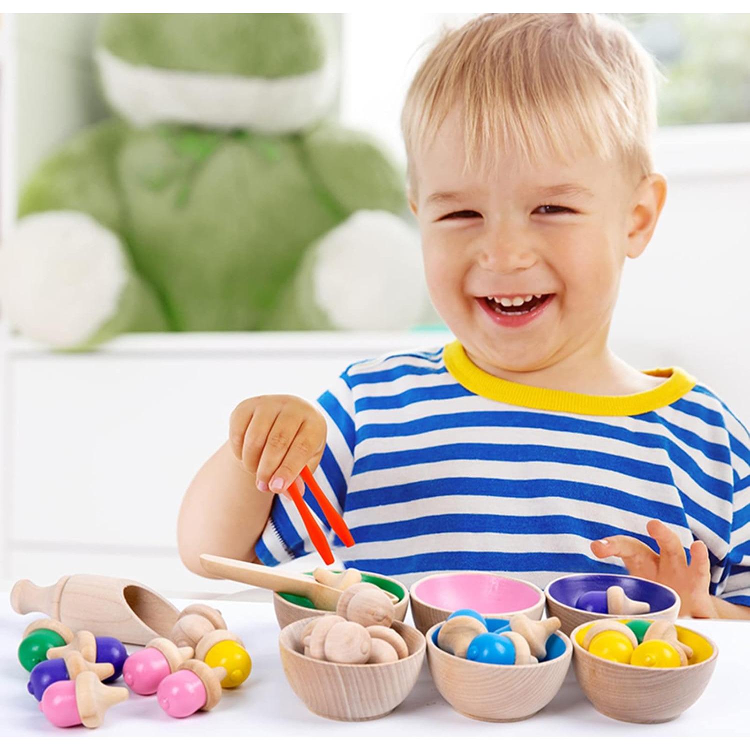 Juguete de Clasificación Montessori Biottro - 20 Piezas de Madera