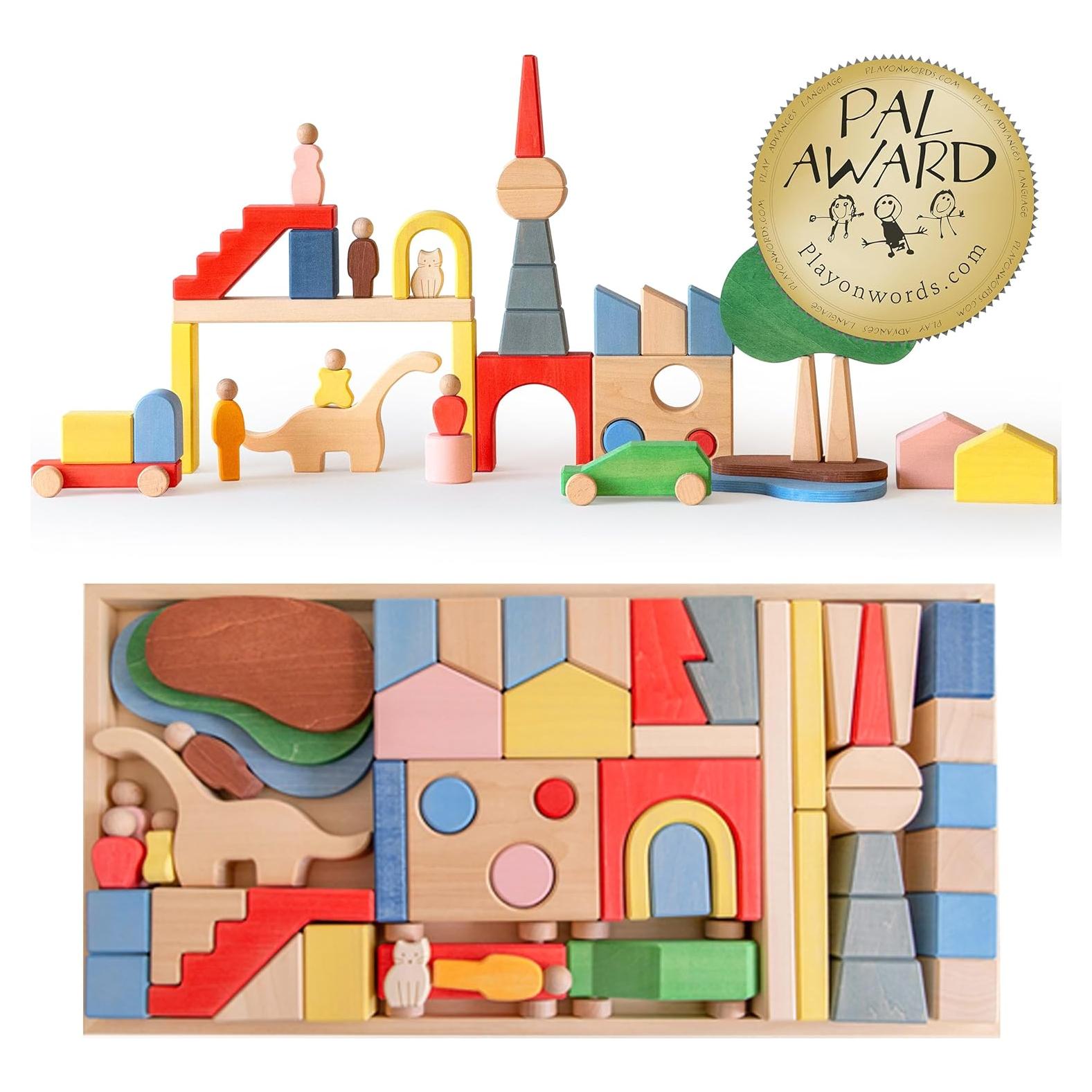 Bloques de Madera AVDAR Metropolis 52 Piezas Montessori 3+ Años