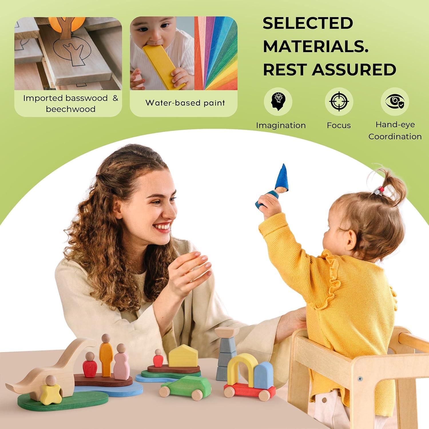 Bloques de Madera AVDAR Metropolis 52 Piezas Montessori 3+ Años