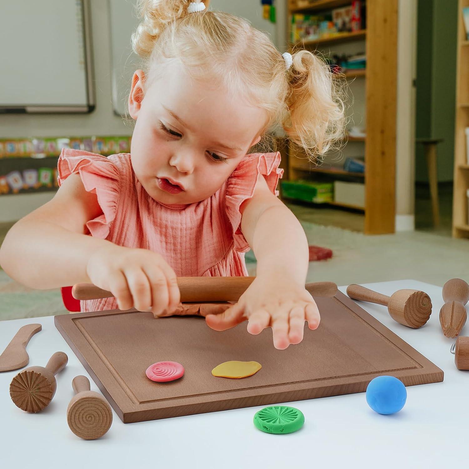 Juego de herramientas de plastilina KODMIS con 7 piezas de madera