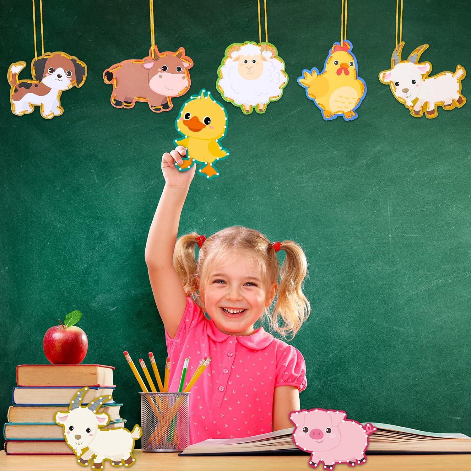 Tarjetas de Enhebrado de Animales Pajean - 10 Piezas Educativas