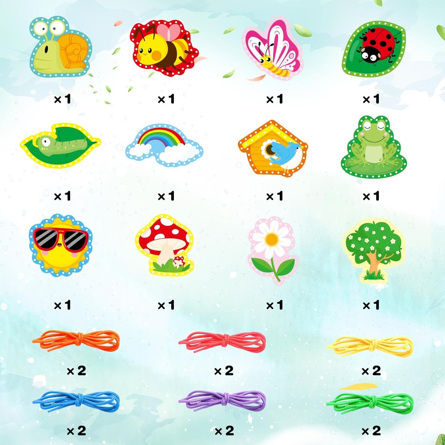 Kits de Costura de Primavera Omlisca 12 Tarjetas Coloridas