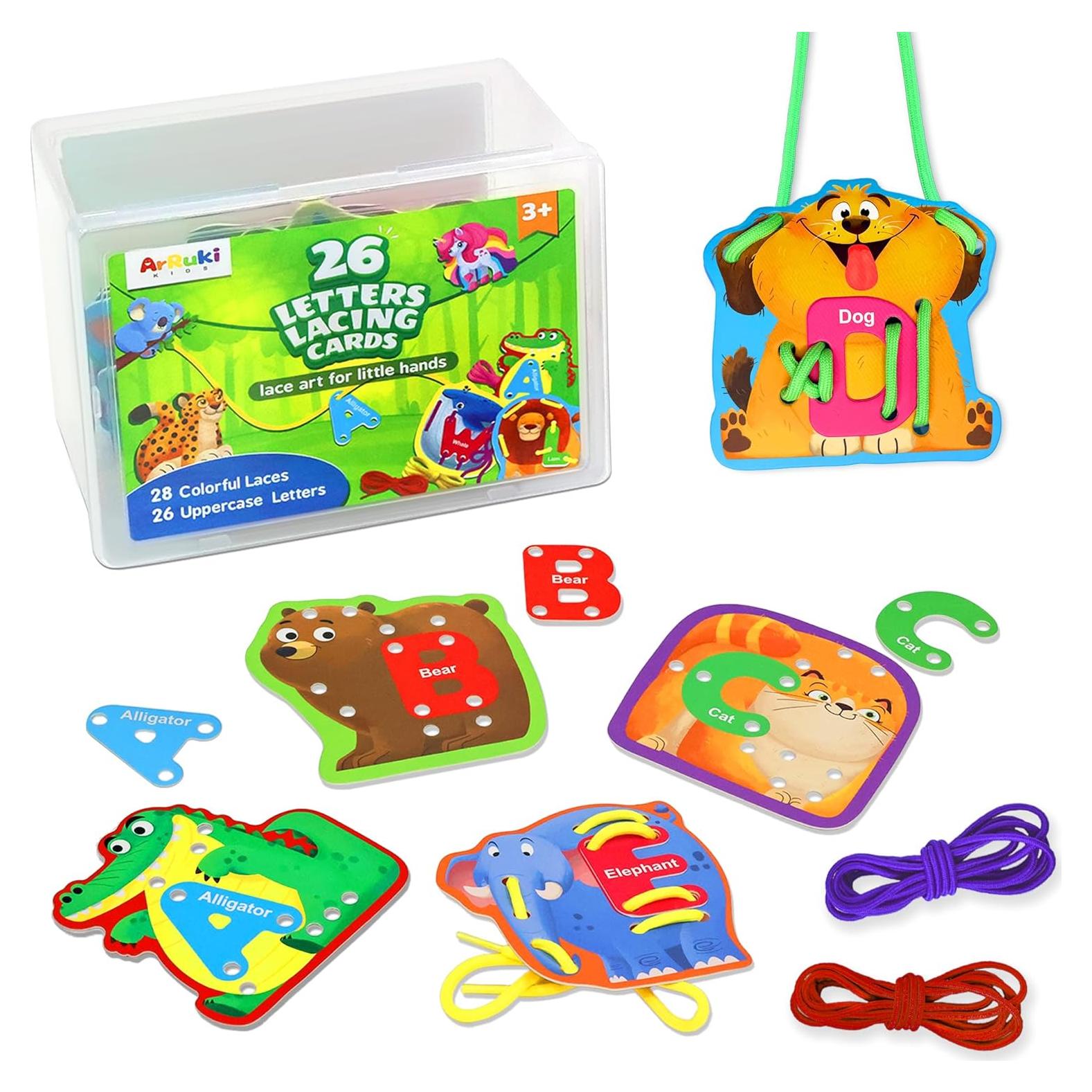 Tarjetas de Enhebrado de Animales ArRuKi KIDS - 52 Piezas