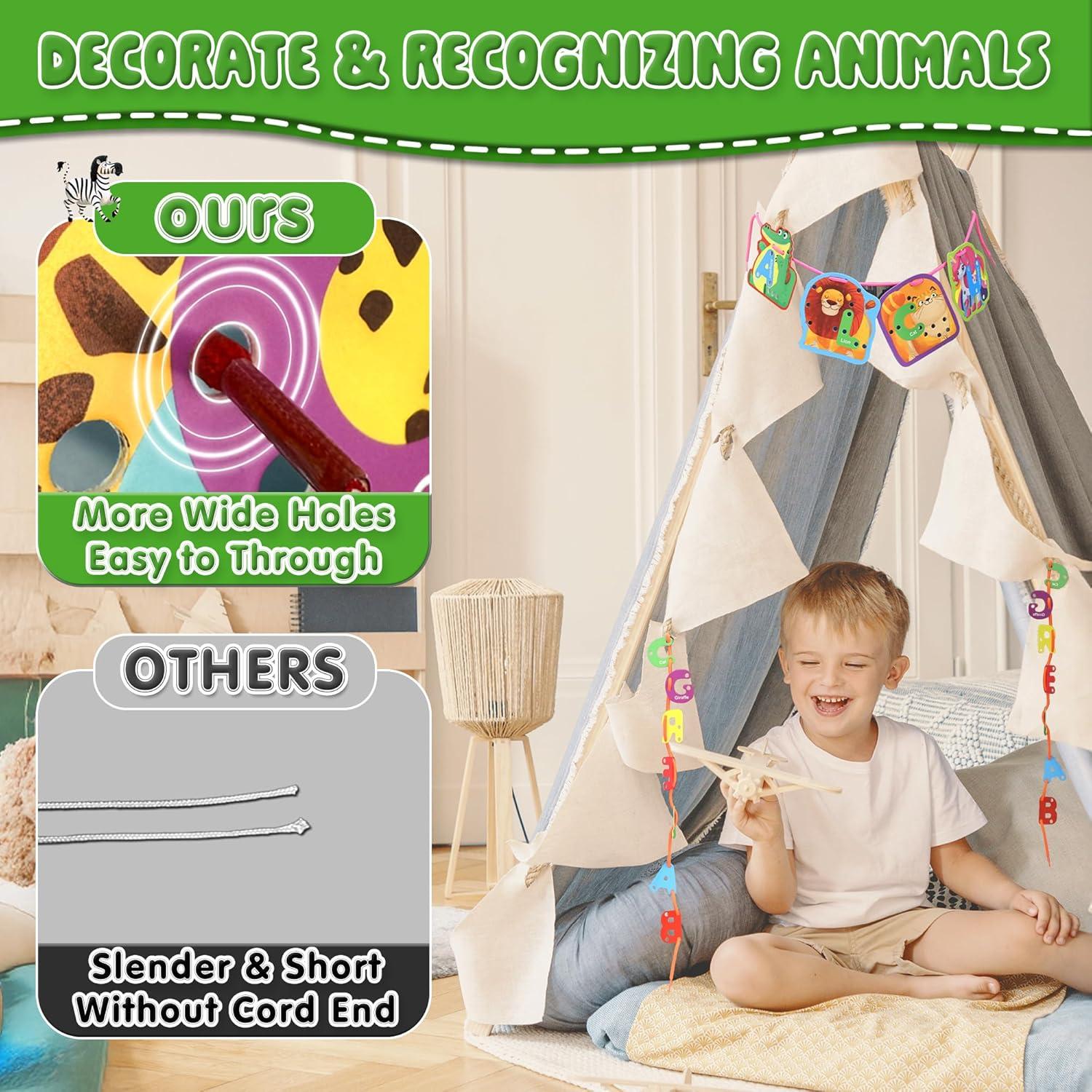 Tarjetas de Enhebrado de Animales ArRuKi KIDS - 52 Piezas