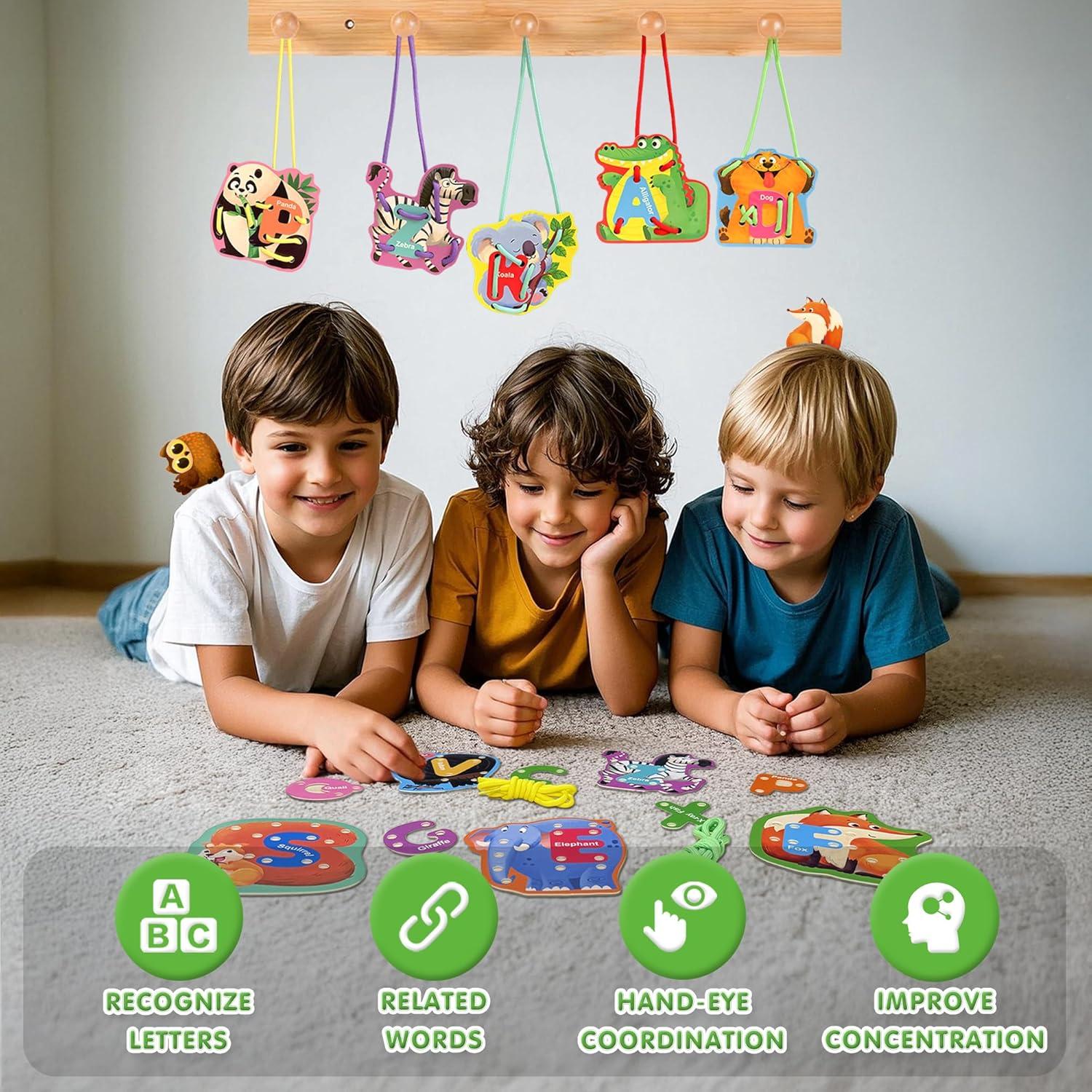 Tarjetas de Enhebrado de Animales ArRuKi KIDS - 52 Piezas