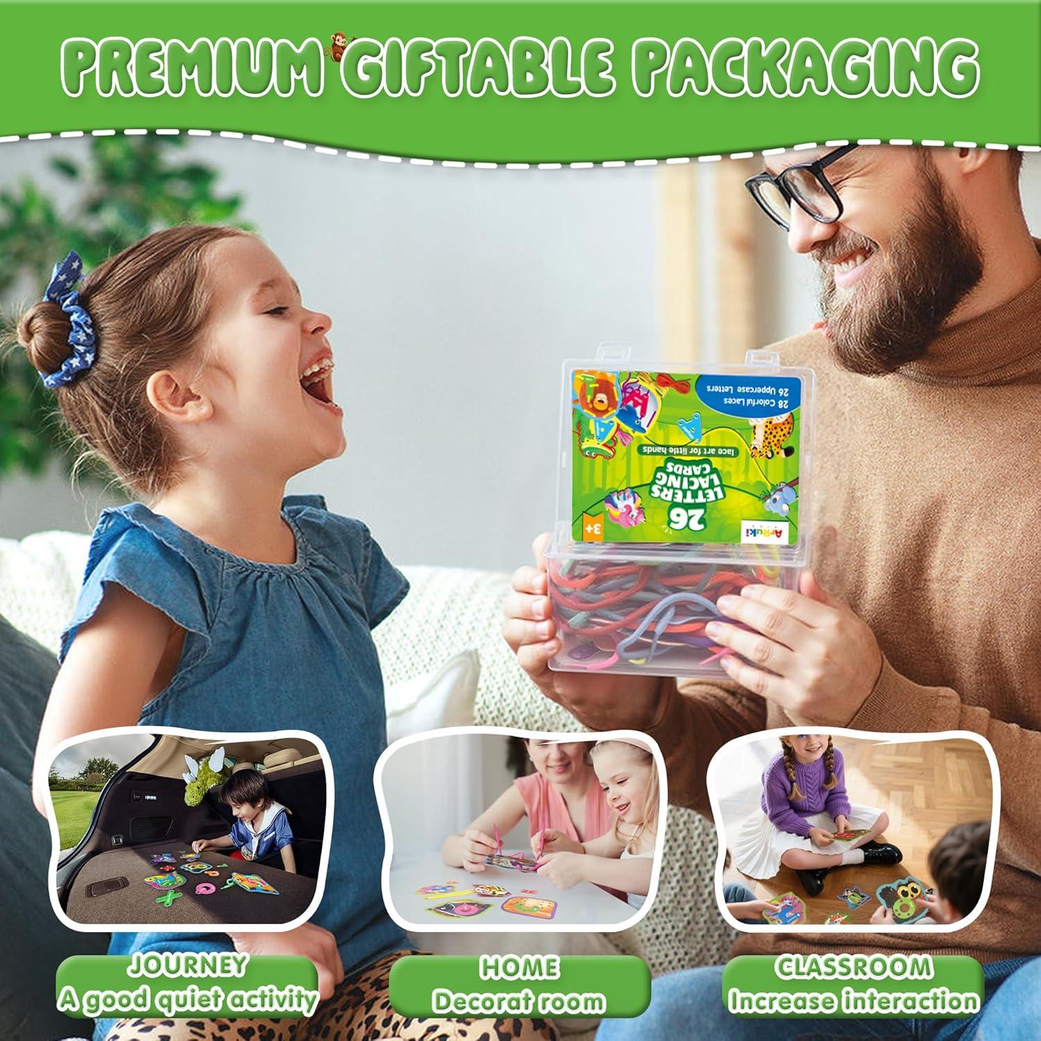 Tarjetas de Enhebrado de Animales ArRuKi KIDS - 52 Piezas