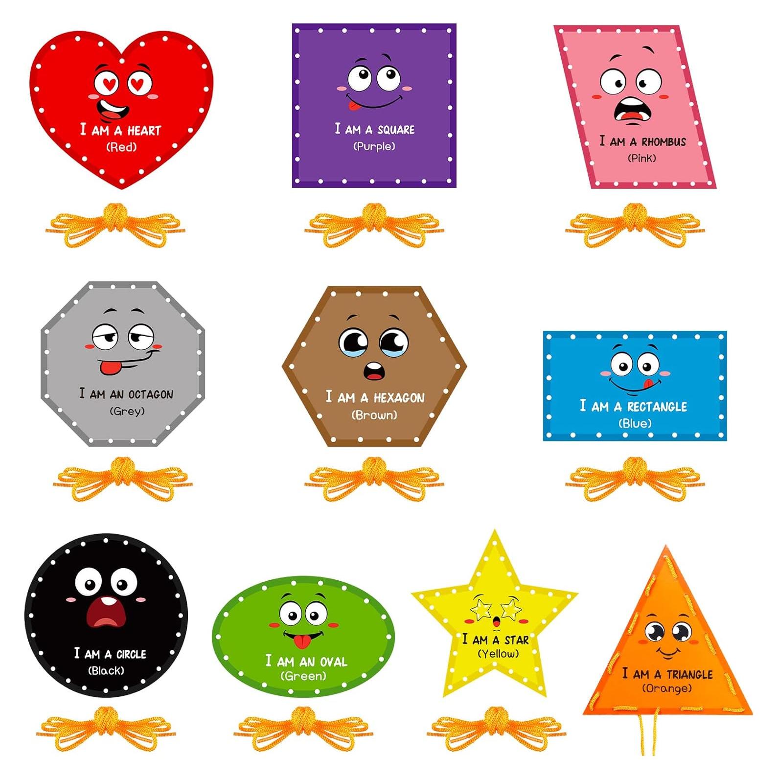 Tarjetas de Enhebrado Funrous 10 Piezas para Niños 15x15cm