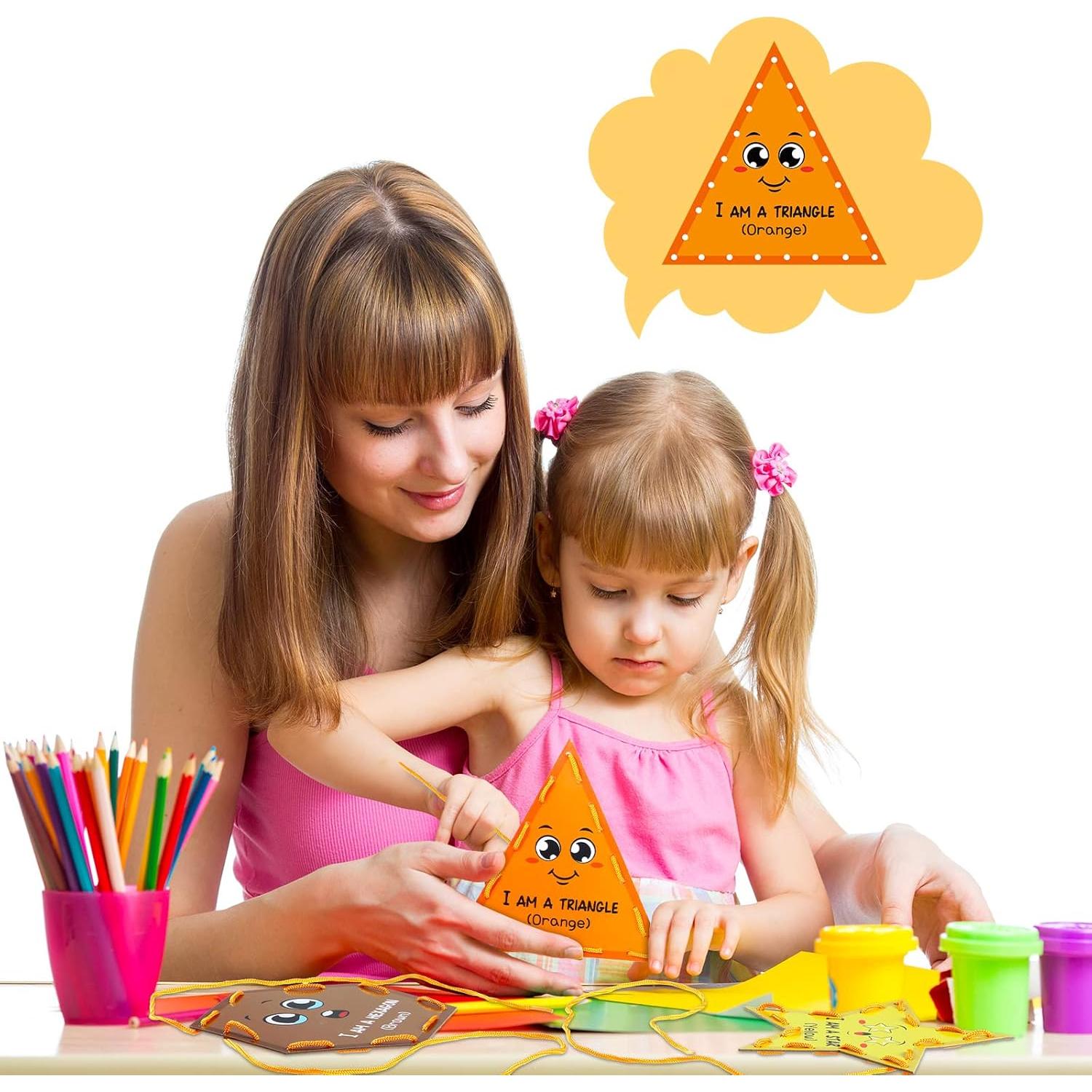 Tarjetas de Enhebrado Funrous 10 Piezas para Niños 15x15cm