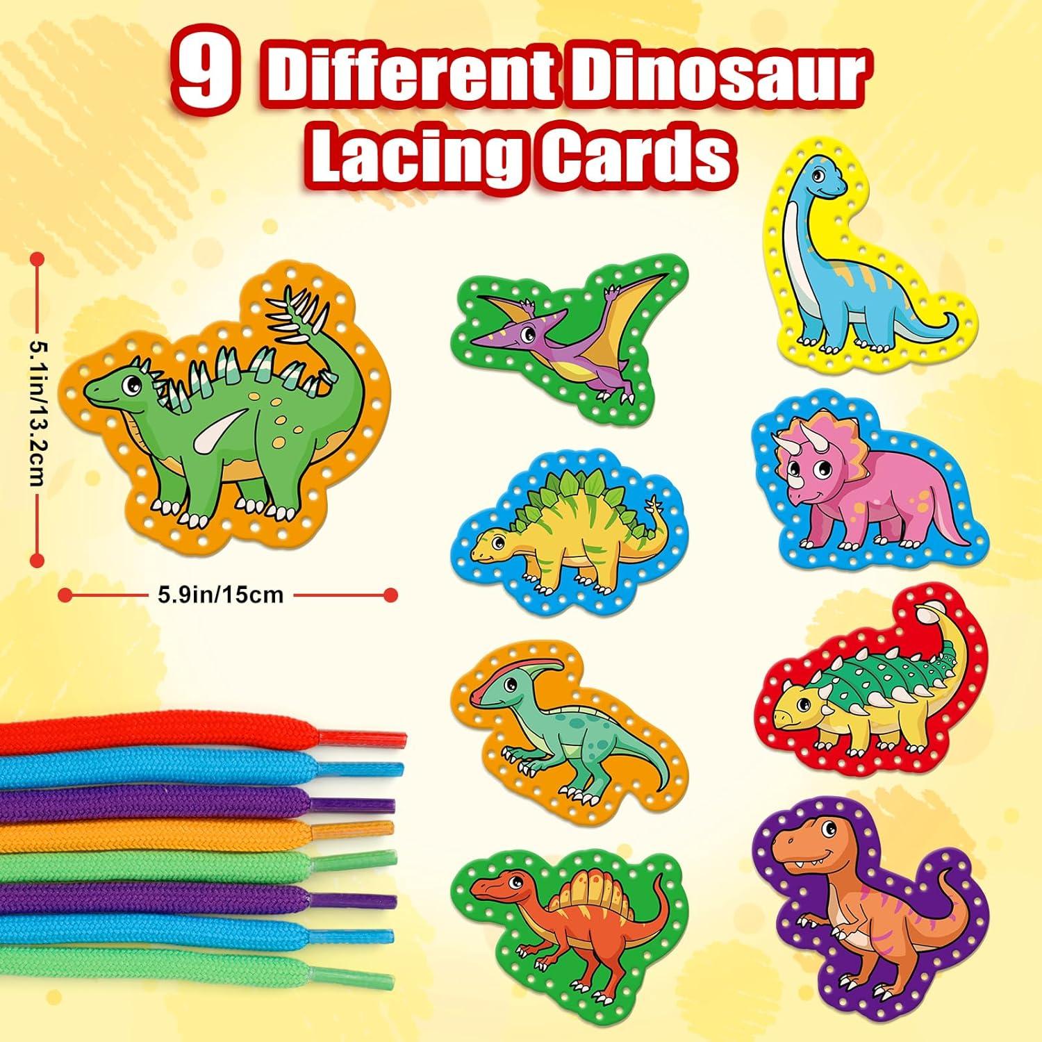 Kit de Costura para Niños Quilinz - Tarjetas de Enhebrado Dinosaurios