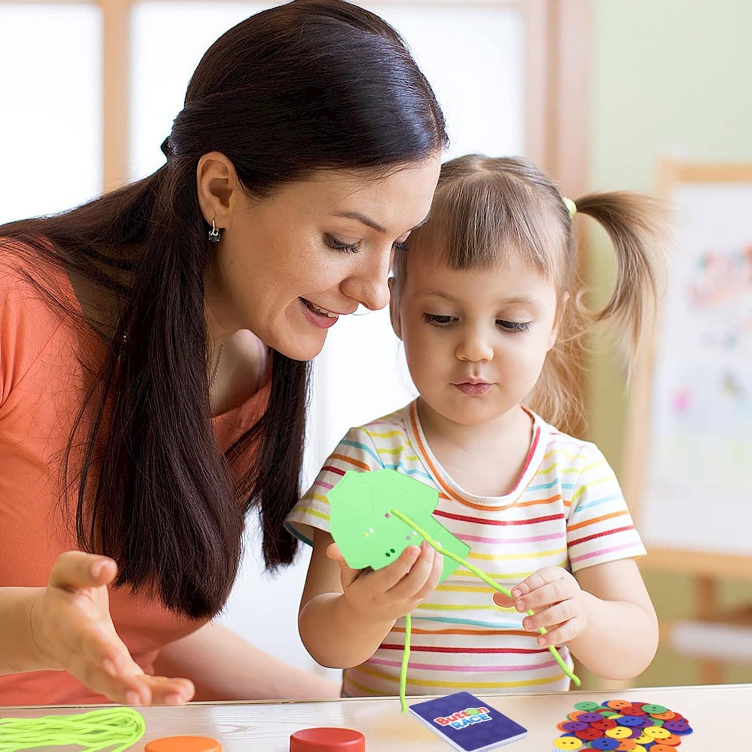 Juego de Enhebrado de Botones Point Games - 72 Piezas