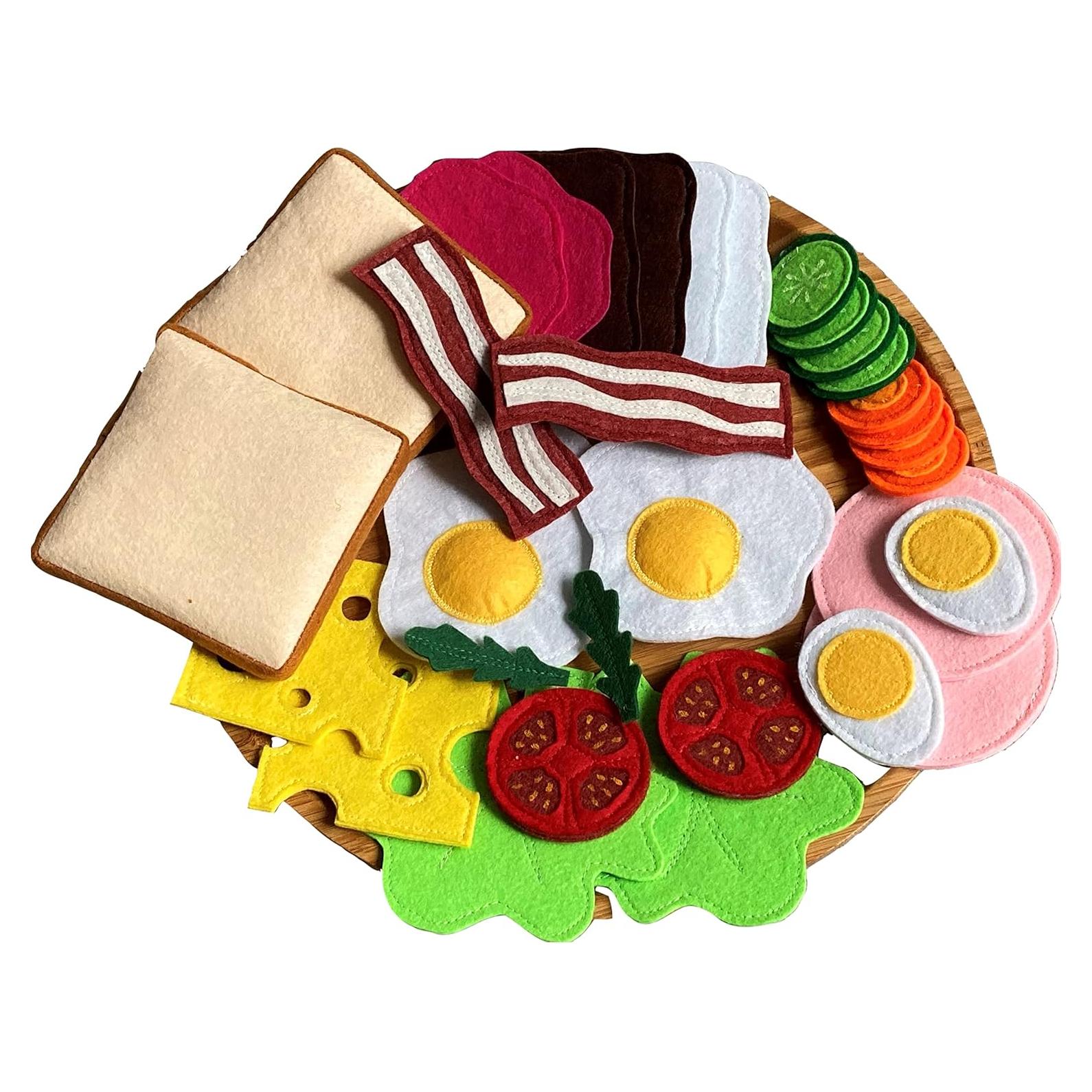 Juego de Desayuno de Fieltro Hecho a Mano - 26 Piezas Montessori