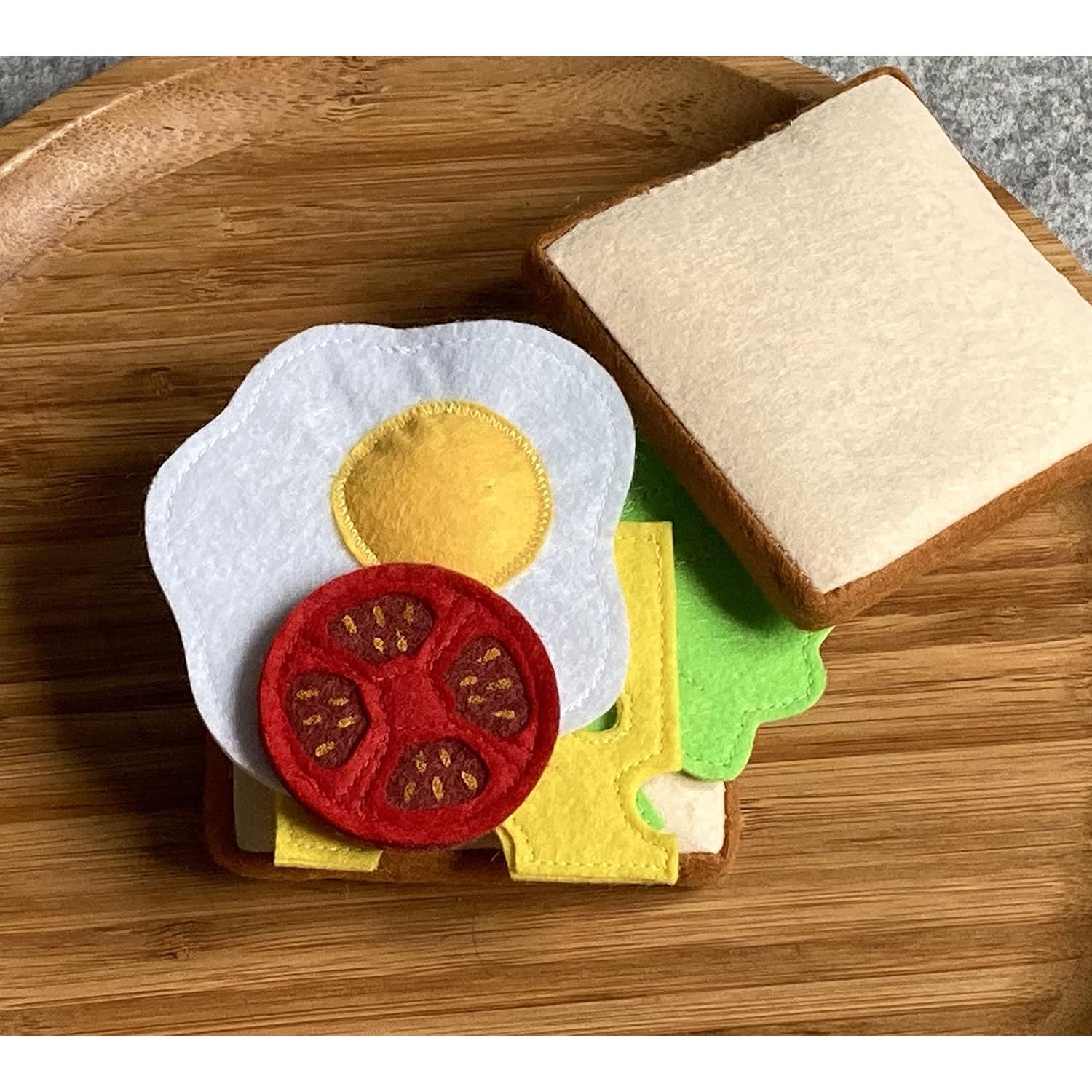 Juego de Desayuno de Fieltro Hecho a Mano - 26 Piezas Montessori