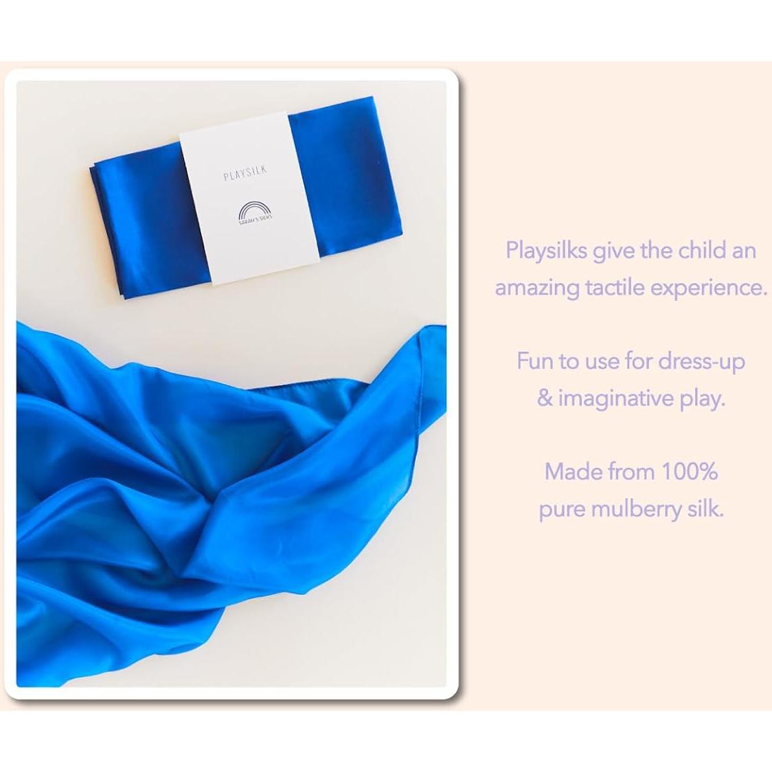 Seda para Jugar de Sarah - 100% Seda Real Teñida a Mano 89x89cm