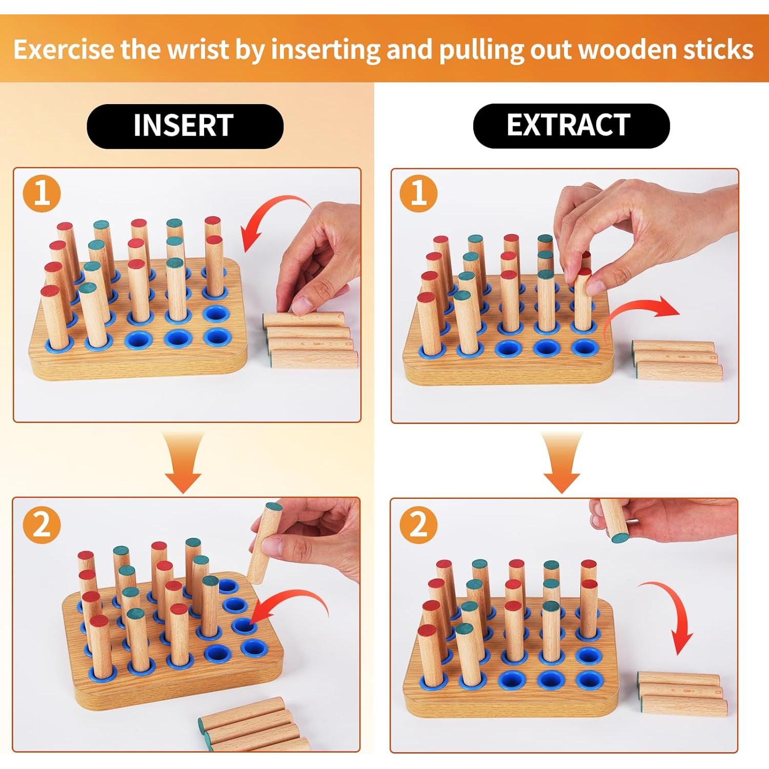 Tablero de Clavos de Madera YiePhiot para Terapia Ocupacional