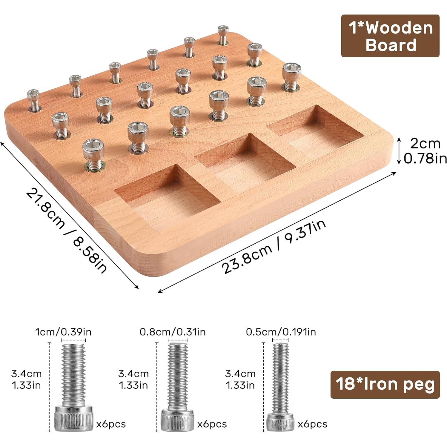 Tablero de Clavos de Madera Triceratops 18 Agujeros Terapia