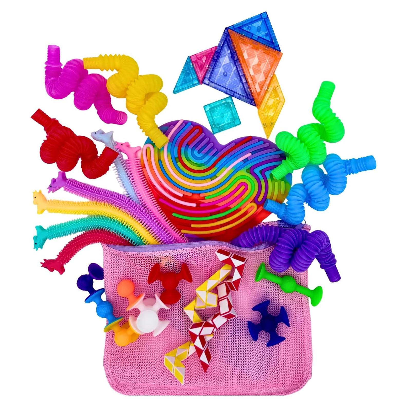 Juego de Juguetes Antiestrés para Niños 31 Piezas Rosa