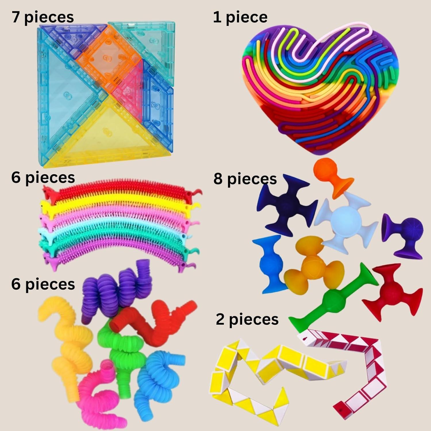 Juego de Juguetes Antiestrés para Niños 31 Piezas Rosa