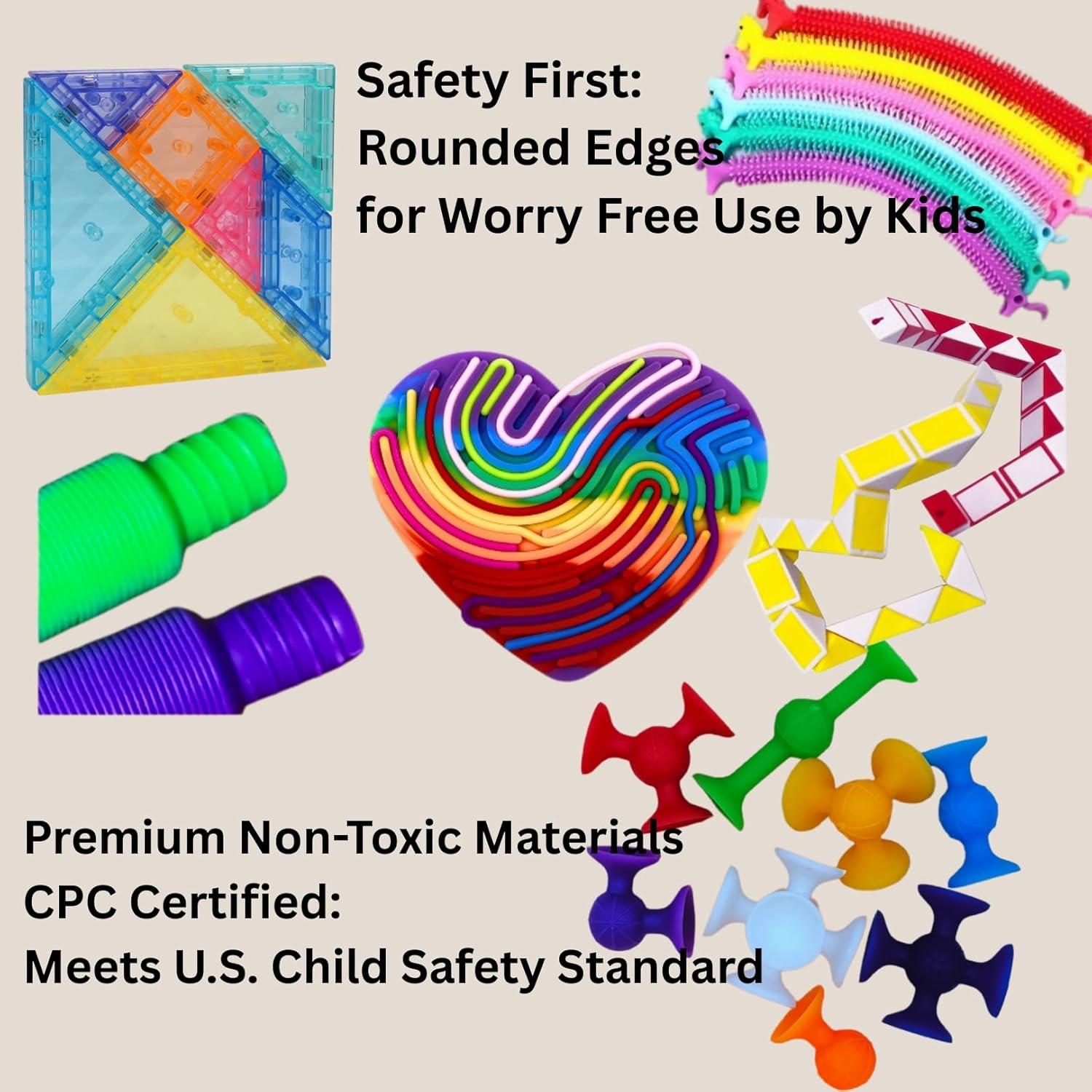 Juego de Juguetes Antiestrés para Niños 31 Piezas Rosa