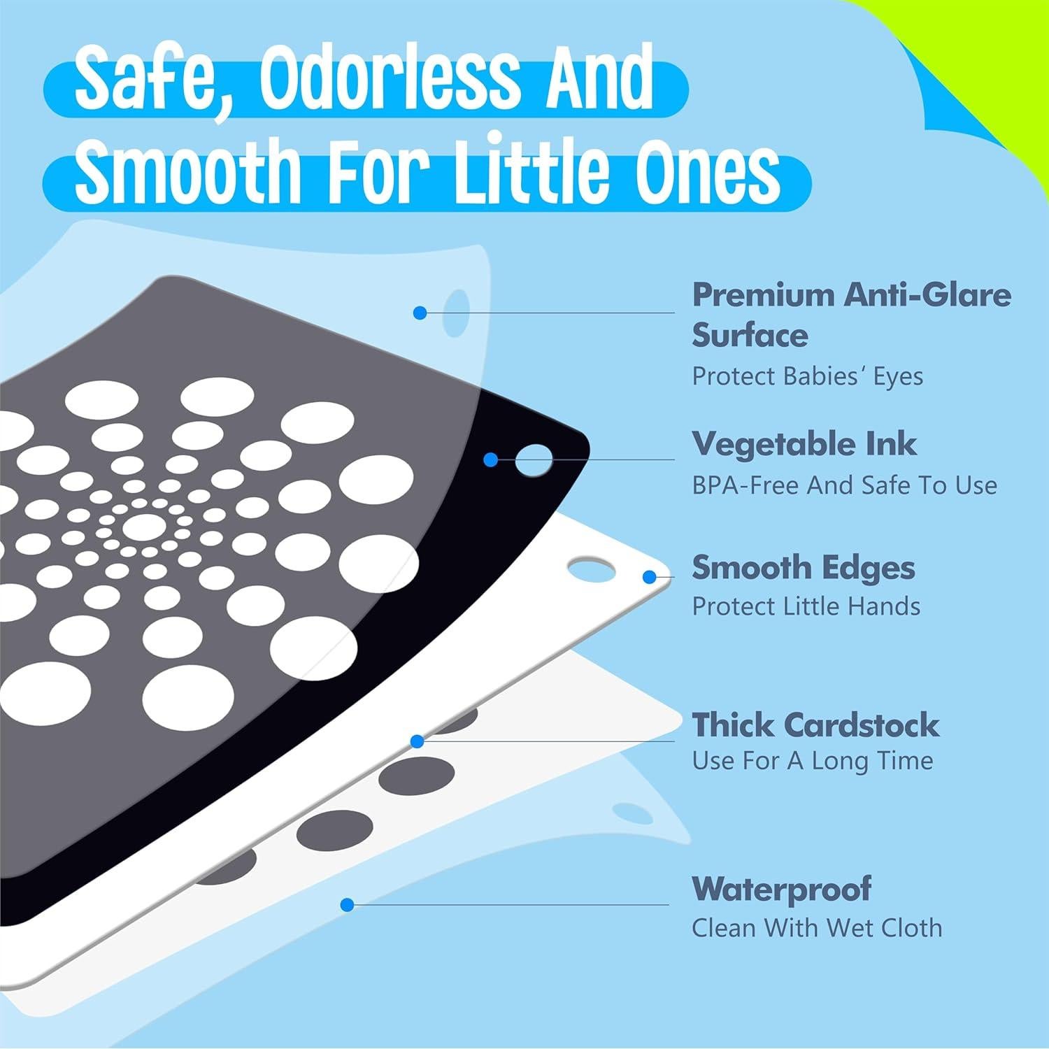 50 Tarjetas de Flash Alto Contraste SpriteGru para Bebés