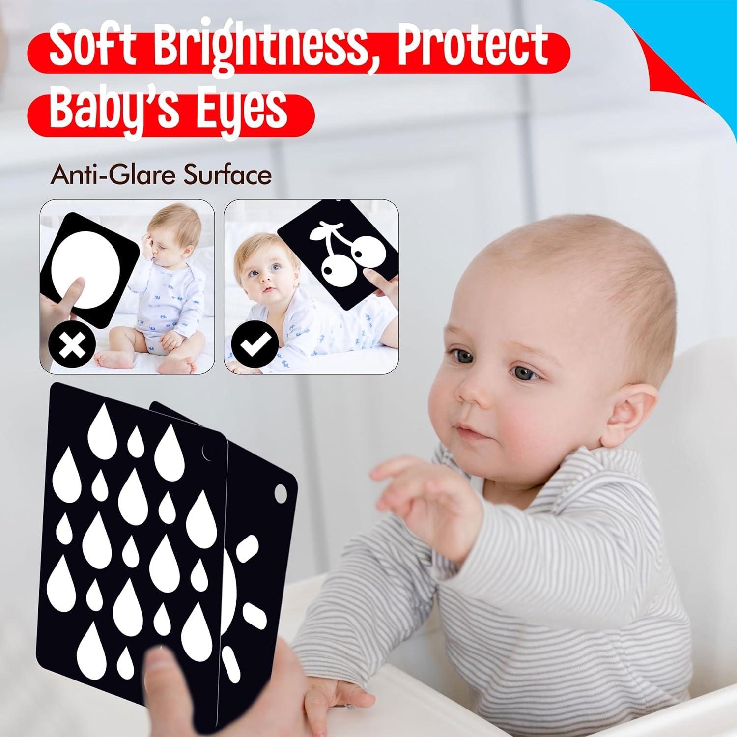 50 Tarjetas de Flash Alto Contraste SpriteGru para Bebés