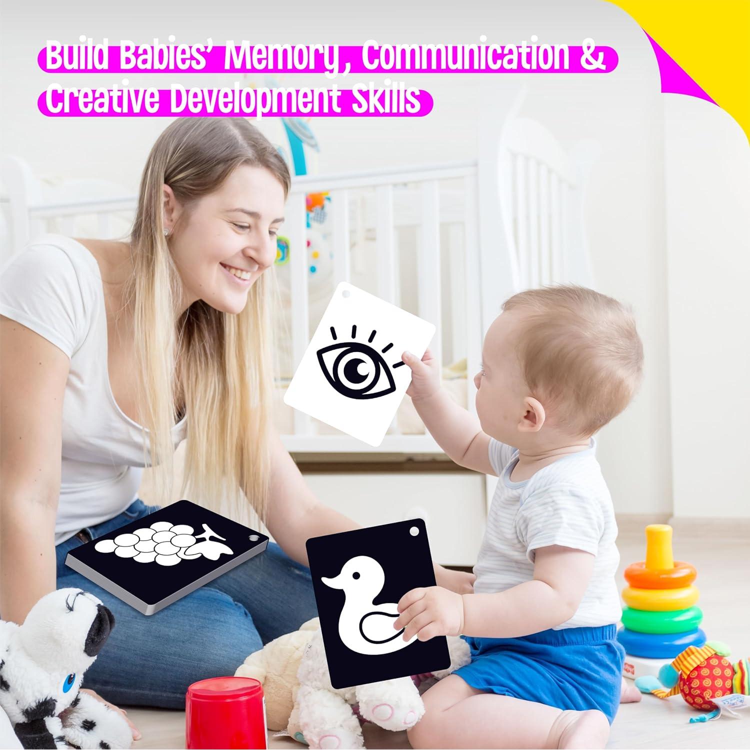 50 Tarjetas de Flash Alto Contraste SpriteGru para Bebés