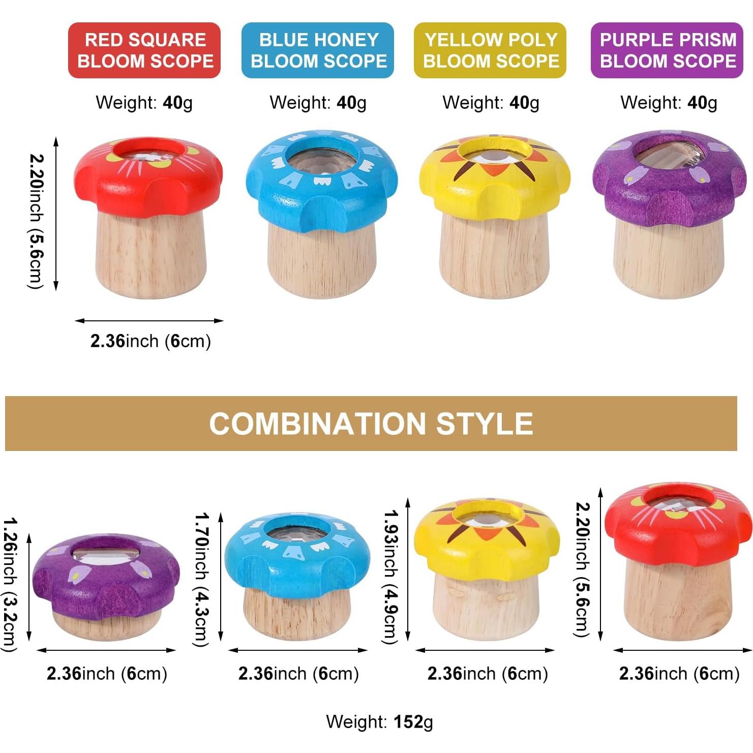 Kaleidoscopio de Madera WODI Rojo - Juguete Educativo Montessori