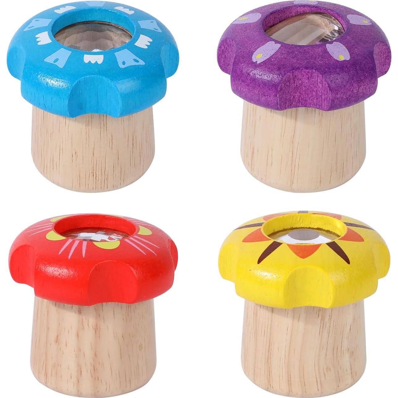 Kaleidoscopio de Madera WODI Rojo - Juguete Educativo Montessori