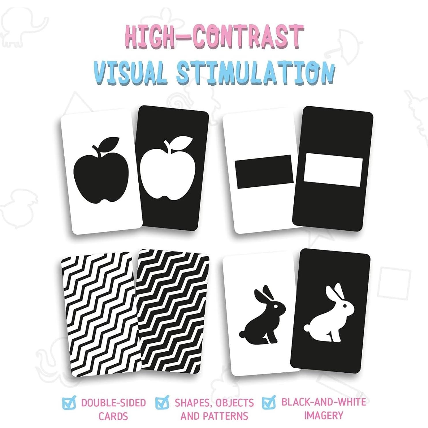 Tarjetas Flash Merka para Bebés - Set de 50 Alto Contraste