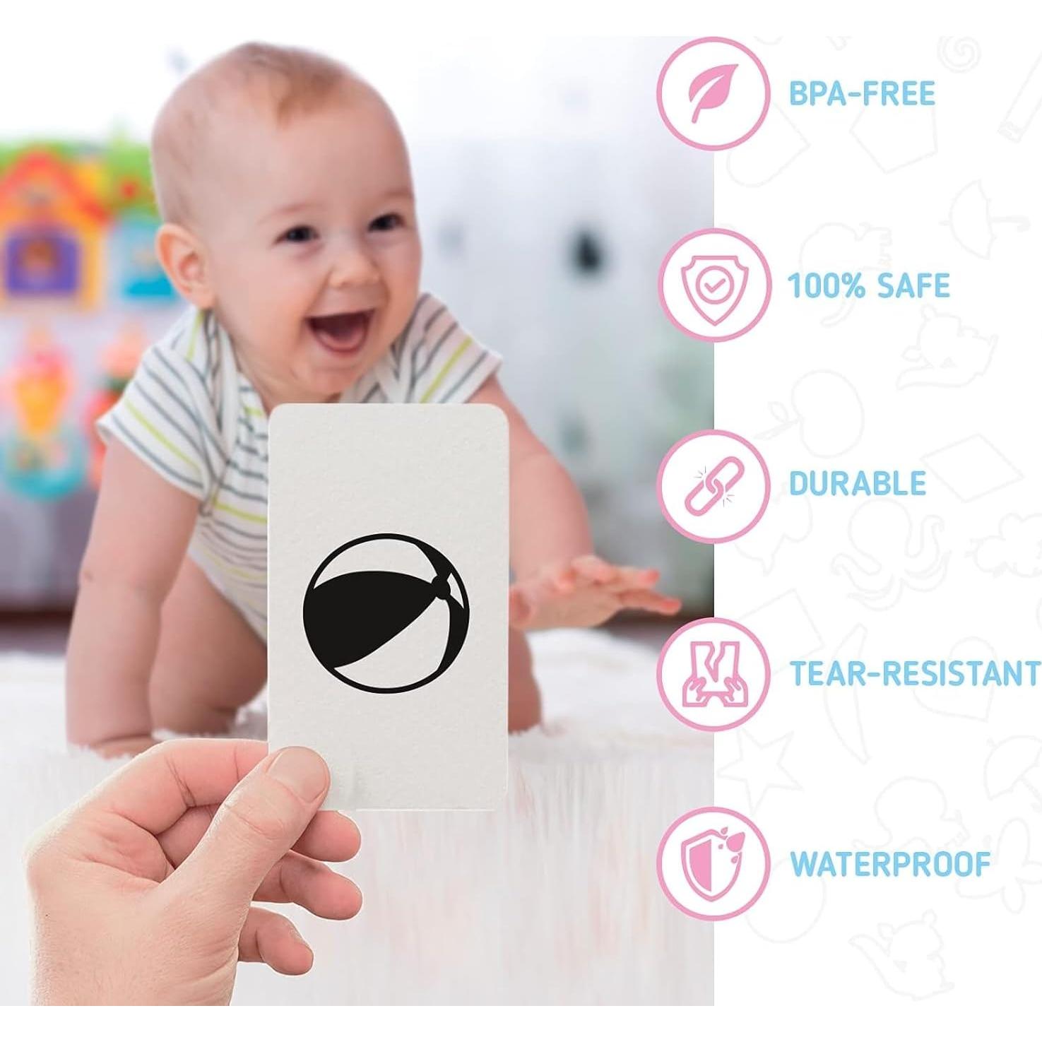 Tarjetas Flash Merka para Bebés - Set de 50 Alto Contraste