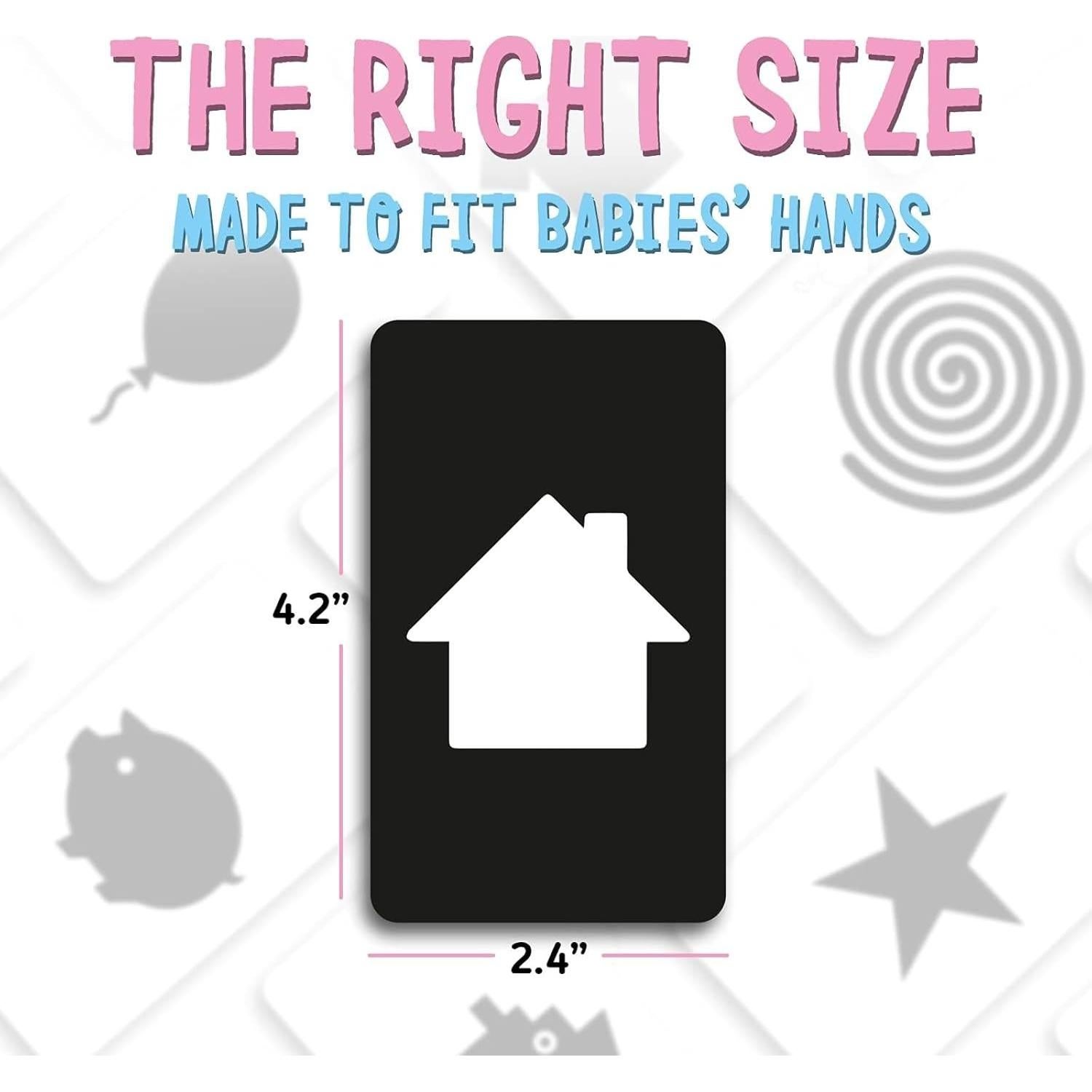 Tarjetas Flash Merka para Bebés - Set de 50 Alto Contraste