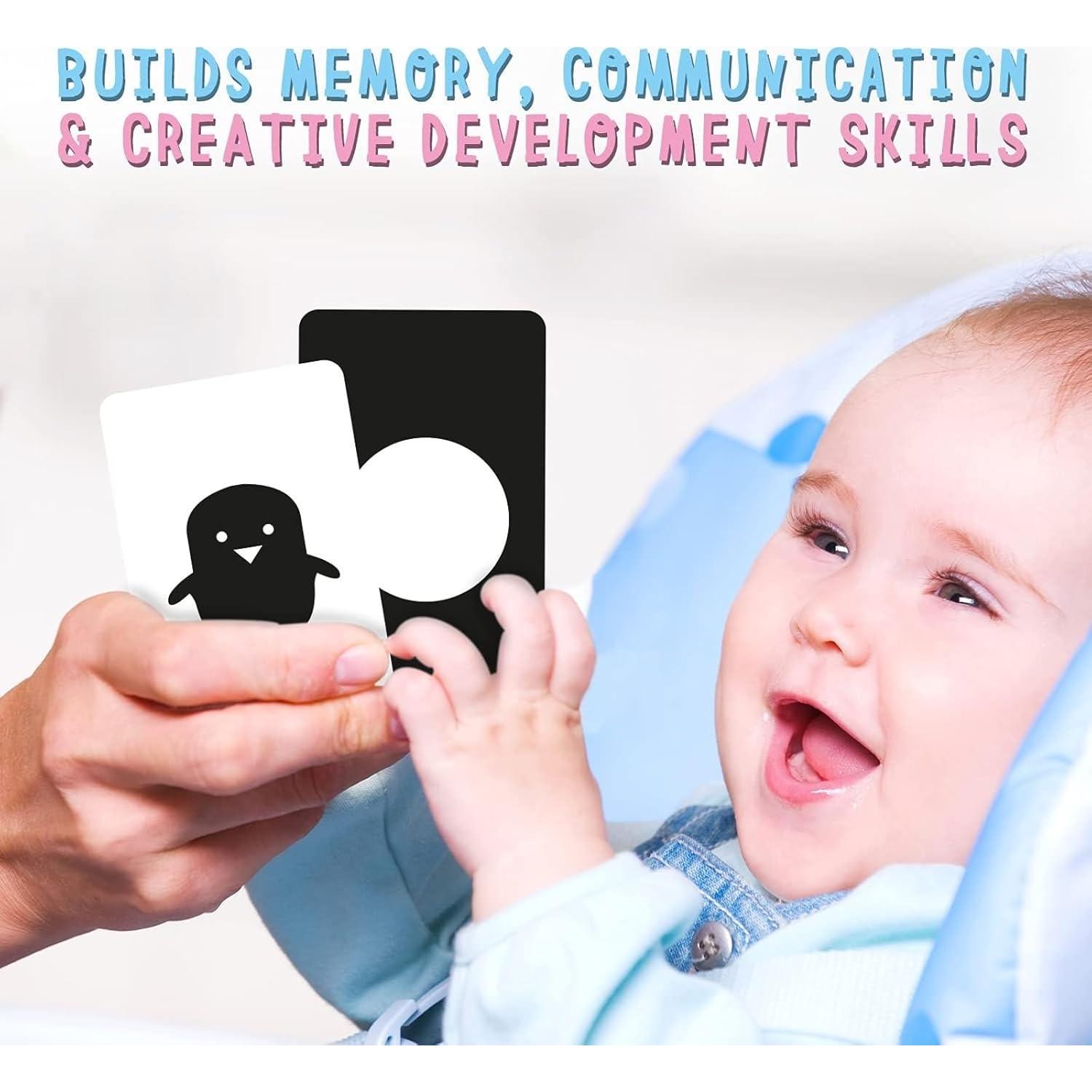 Tarjetas Flash Merka para Bebés - Set de 50 Alto Contraste