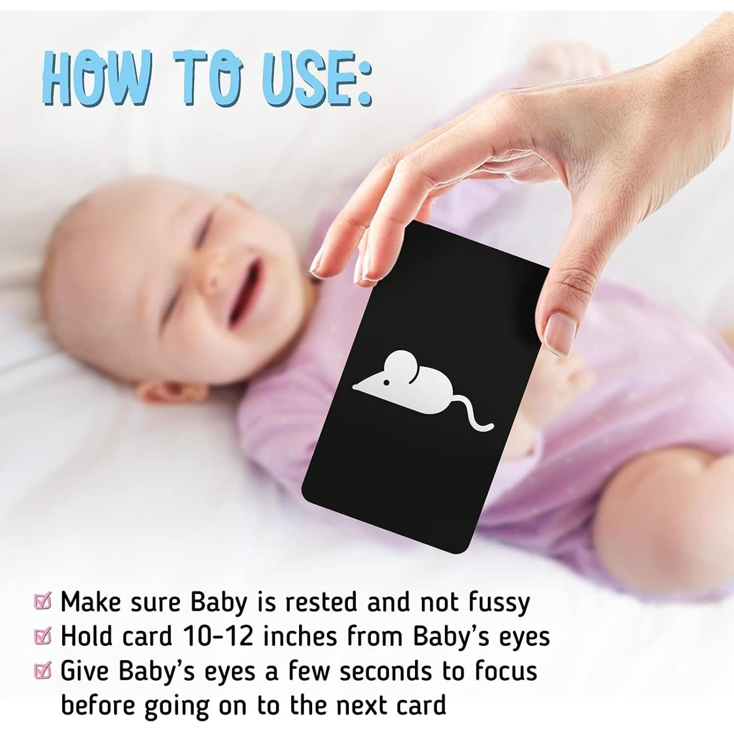 Tarjetas Flash Merka para Bebés - Set de 50 Alto Contraste