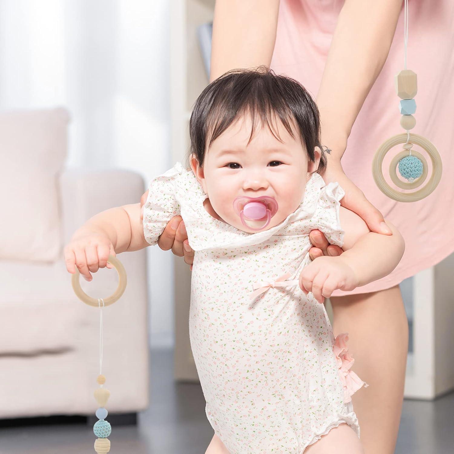 Anillos de Dentición de Madera para Bebés 4 Pcs - Juguetes Montessori