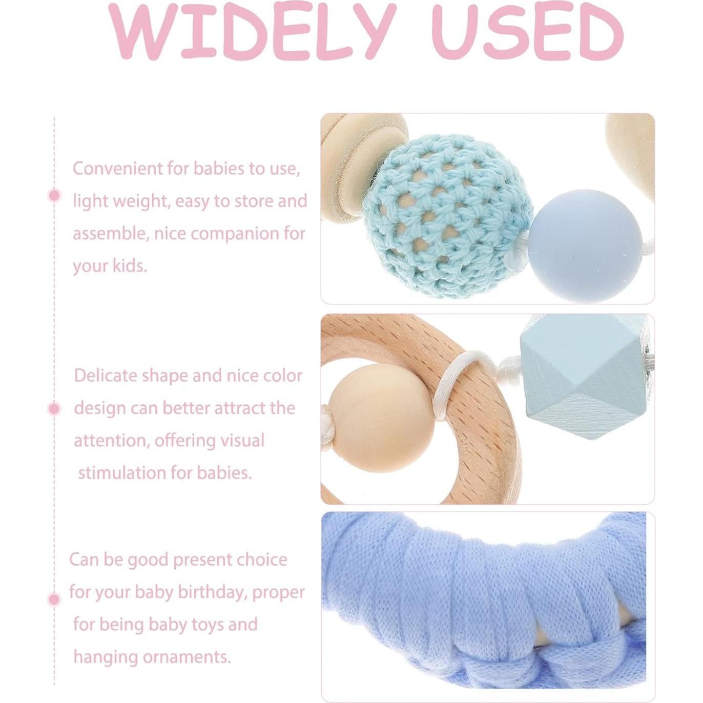 Anillos de Dentición de Madera para Bebés 4 Pcs - Juguetes Montessori