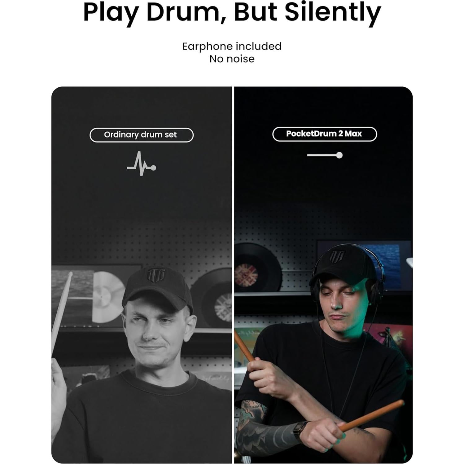 Batería Electrónica AeroBand PocketDrum2 MAX - 8 Tonos, Bluetooth, USB MIDI