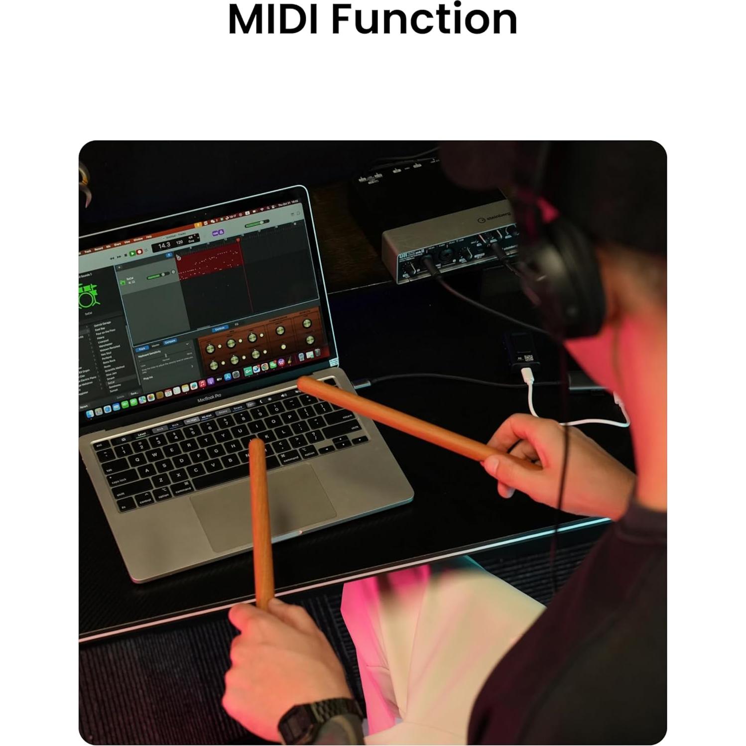 Batería Electrónica AeroBand PocketDrum2 MAX - 8 Tonos, Bluetooth, USB MIDI